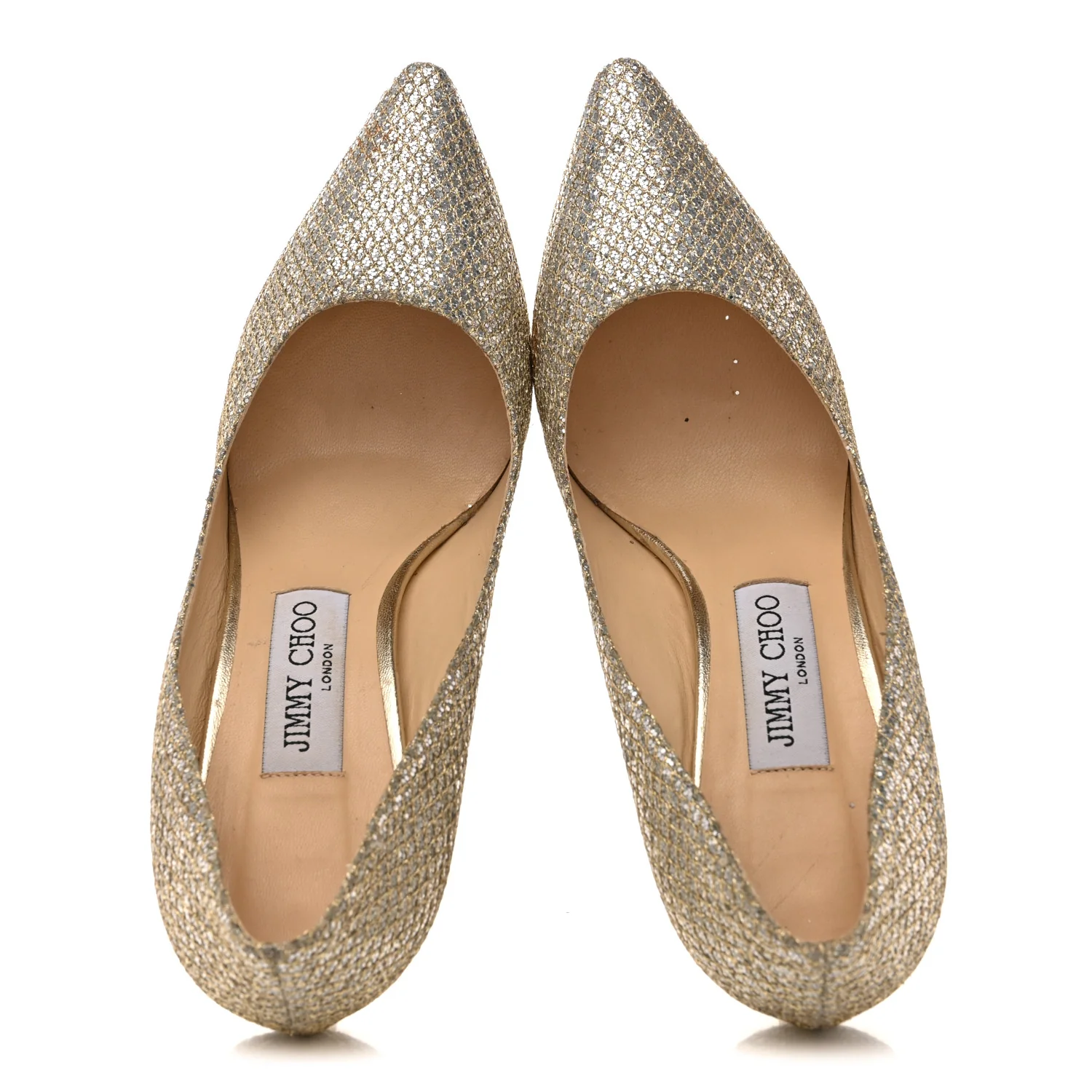 Glitter Fabric Romy 85 Pumps 37.5 Champagne - Image 2