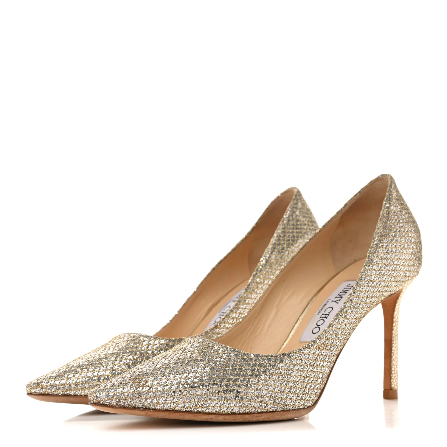 Glitter Fabric Romy 85 Pumps 37.5 Champagne - Image 4