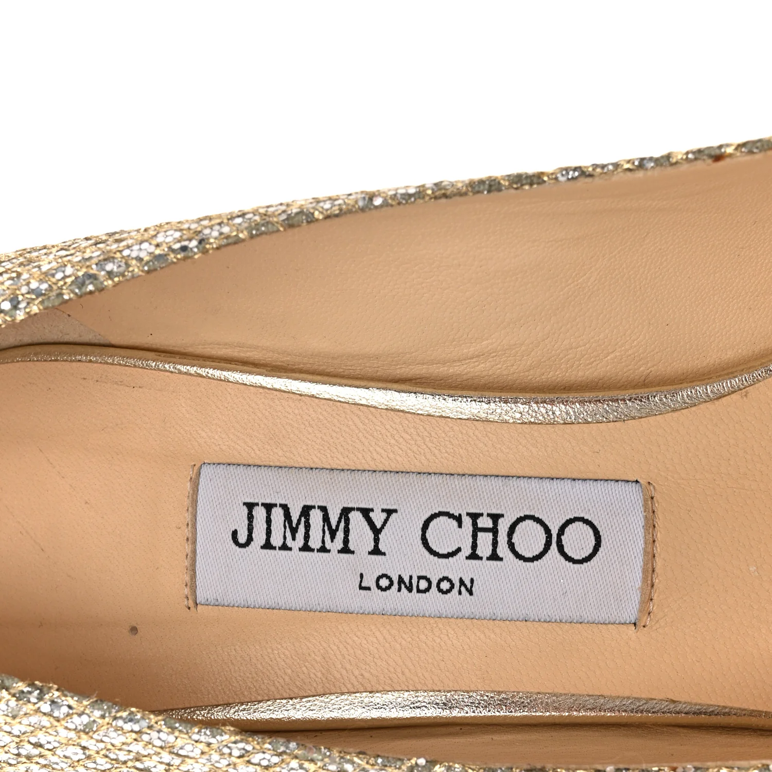Glitter Fabric Romy 85 Pumps 37.5 Champagne - Image 7