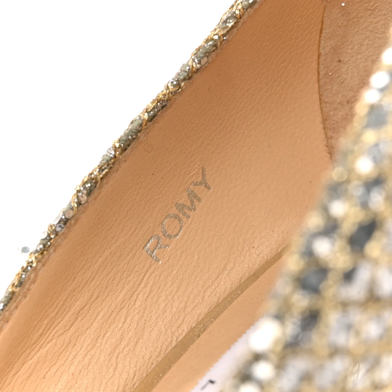 Glitter Fabric Romy 85 Pumps 37.5 Champagne - Image 9