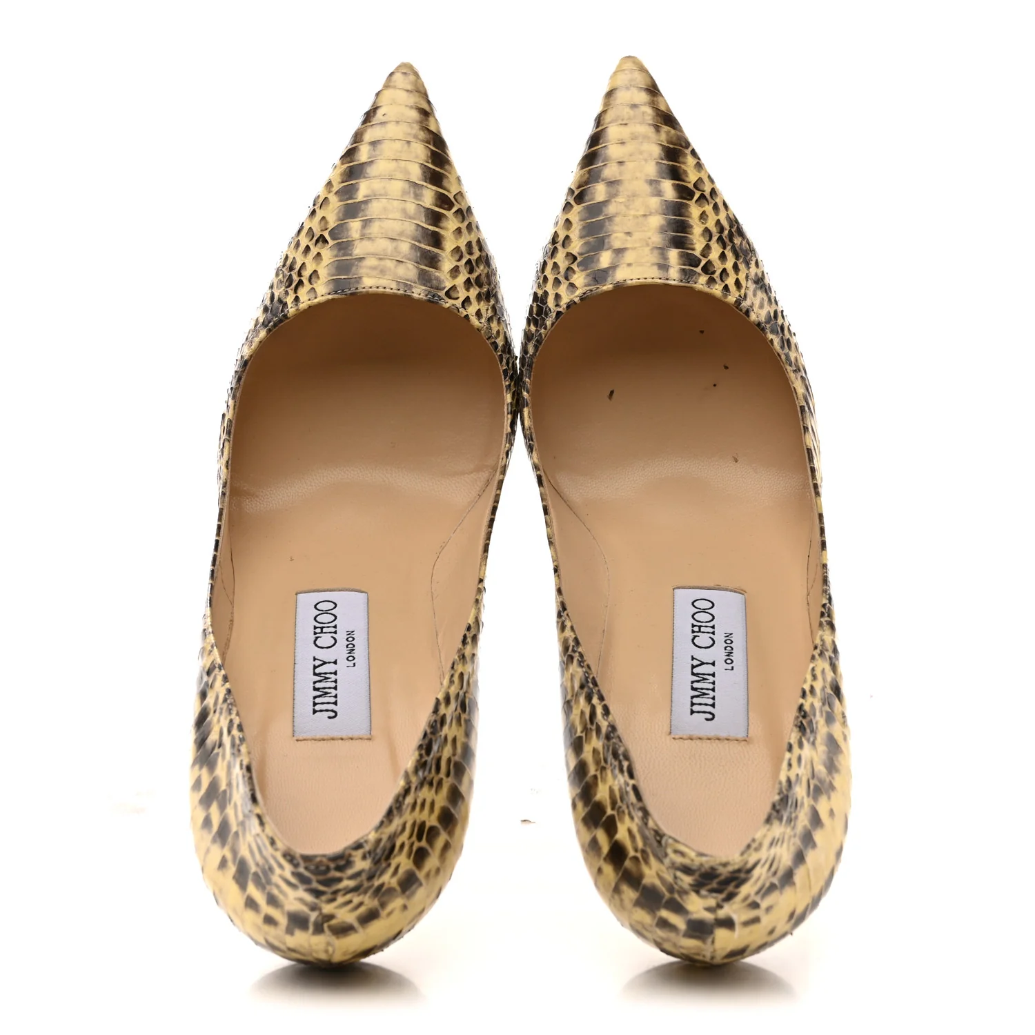Glossy Panelled Elaphe Abel Pumps 38.5 Buttercup - Image 2