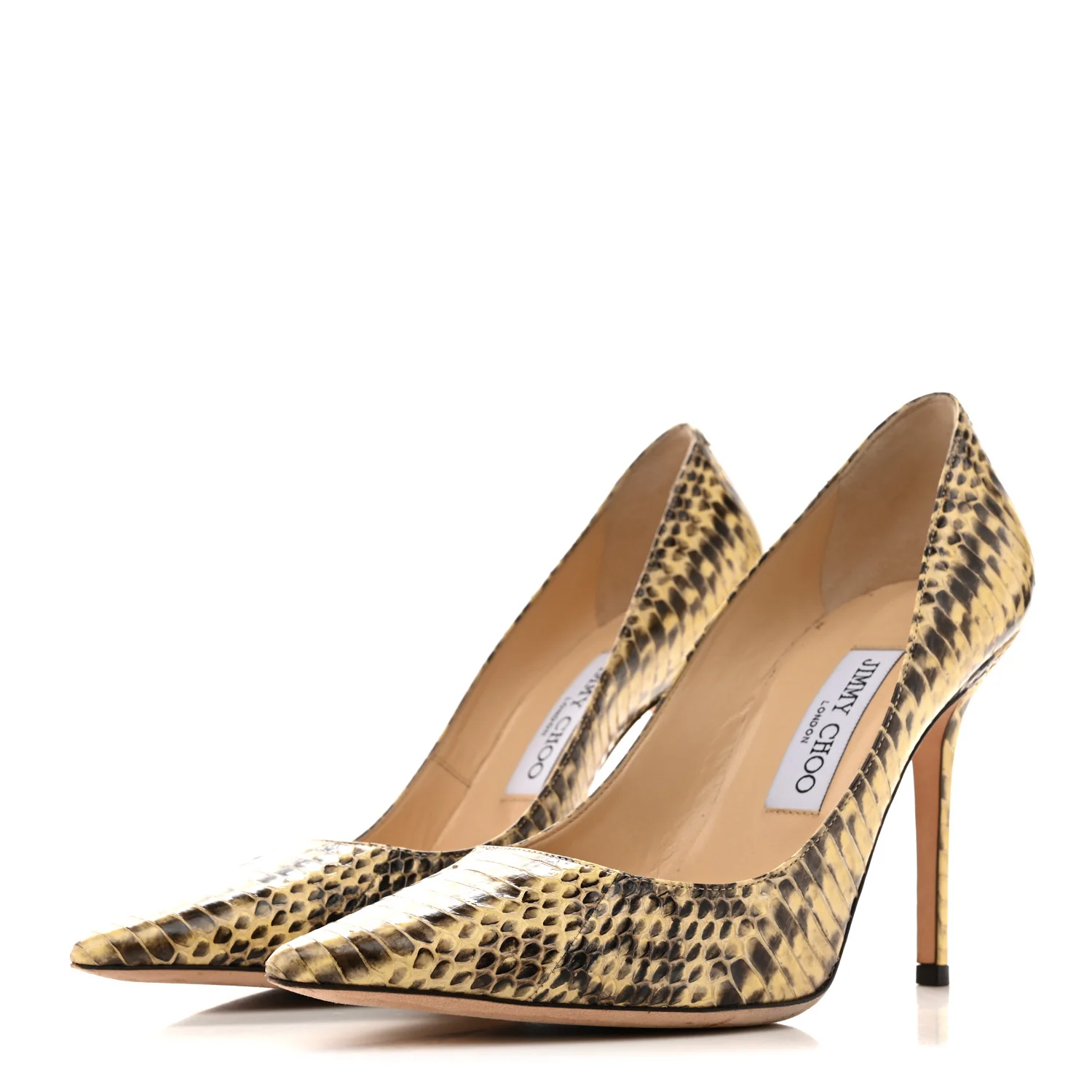 Glossy Panelled Elaphe Abel Pumps 38.5 Buttercup - Image 4