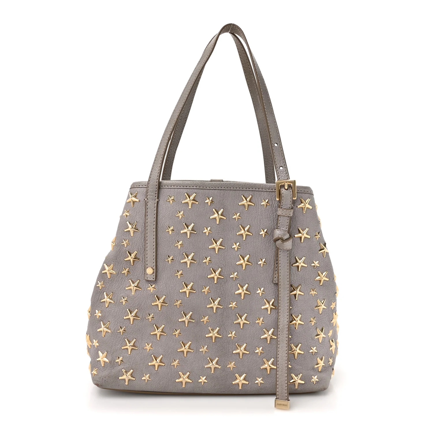 Metallic Calfskin Sasha Star Studded Tote Silver