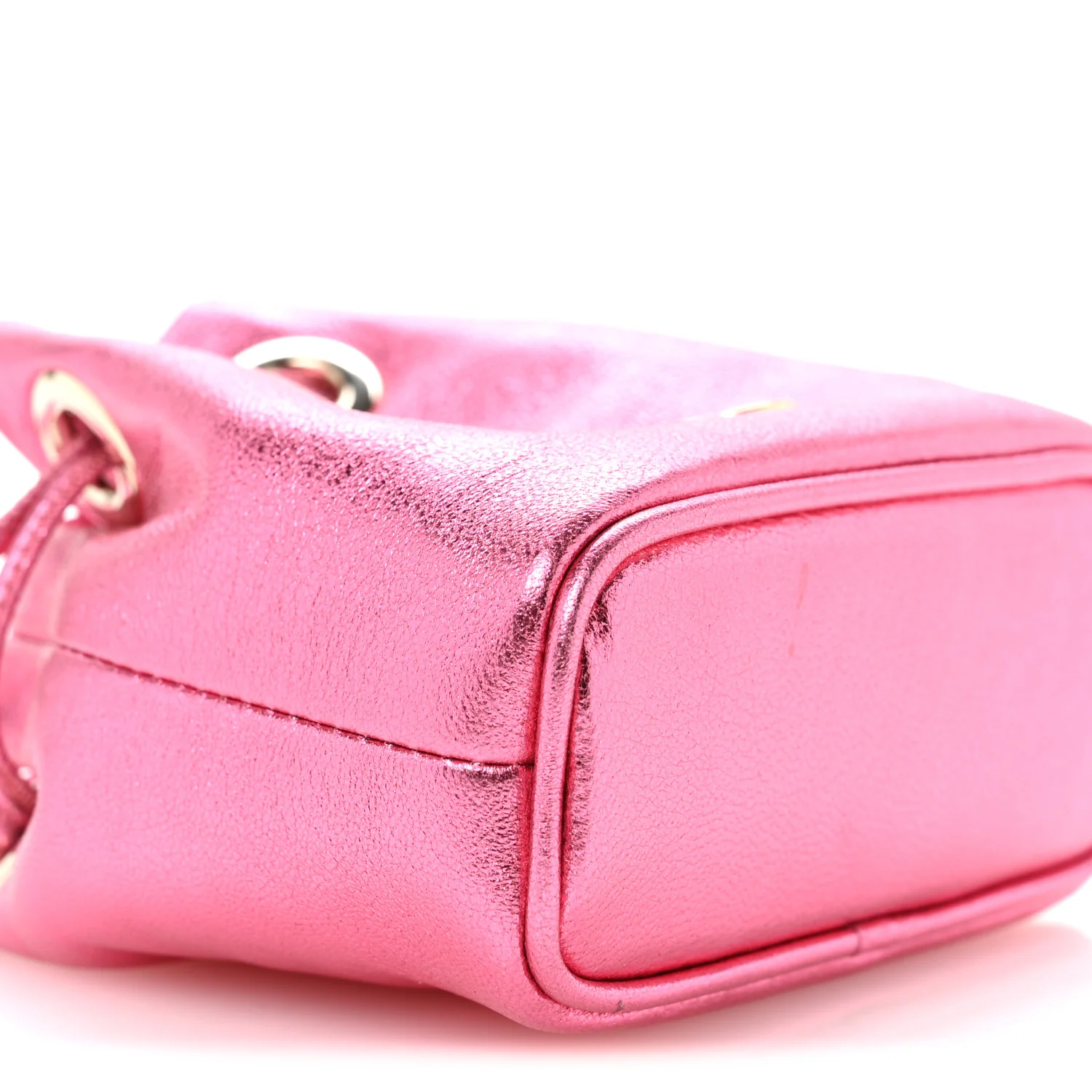 Metallic Nappa Mini Marcheline Shoulder Bag Peony - Image 16