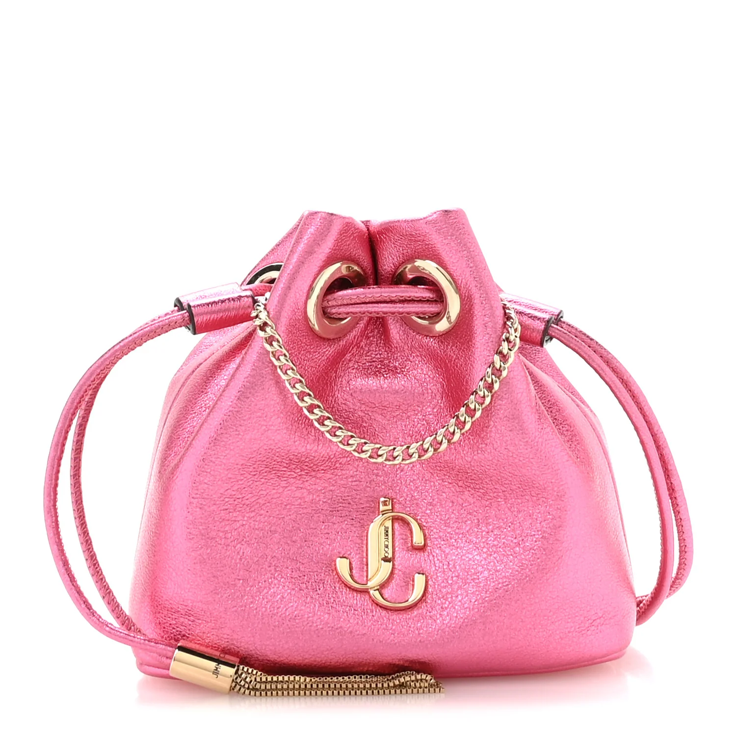 Metallic Nappa Mini Marcheline Shoulder Bag Peony - Image 2
