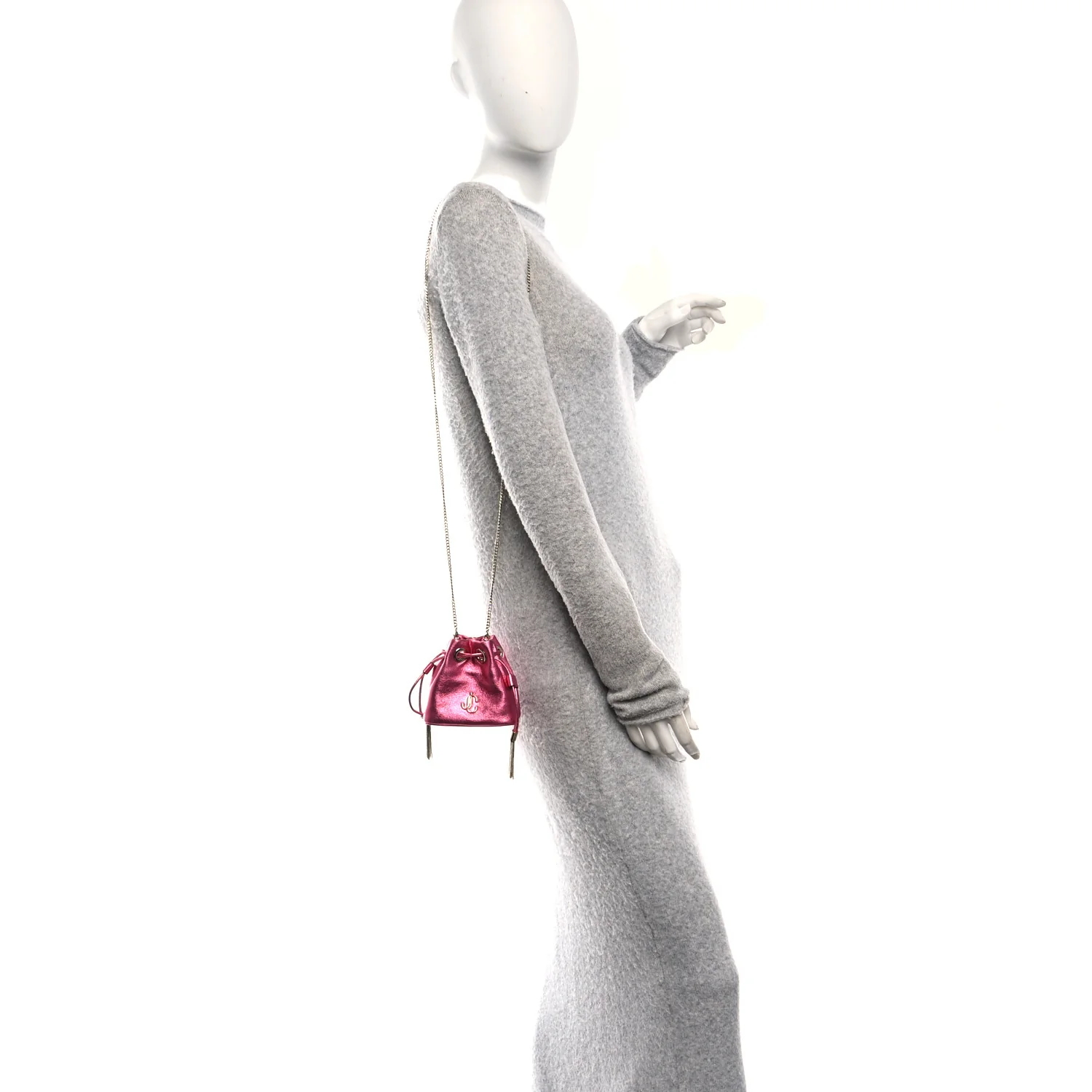 Metallic Nappa Mini Marcheline Shoulder Bag Peony - Image 3