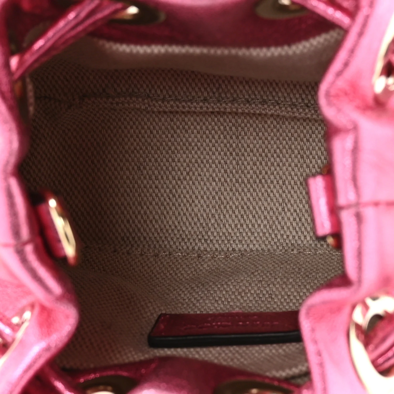 Metallic Nappa Mini Marcheline Shoulder Bag Peony - Image 9