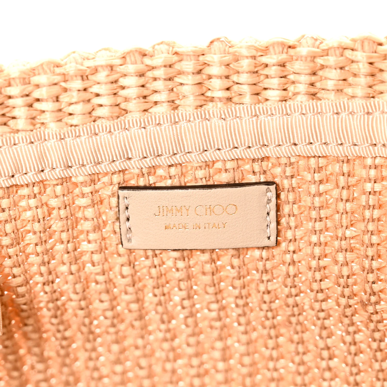 Raffia Embroidered East West London Mini Beach Tote Natural Latte - Image 6