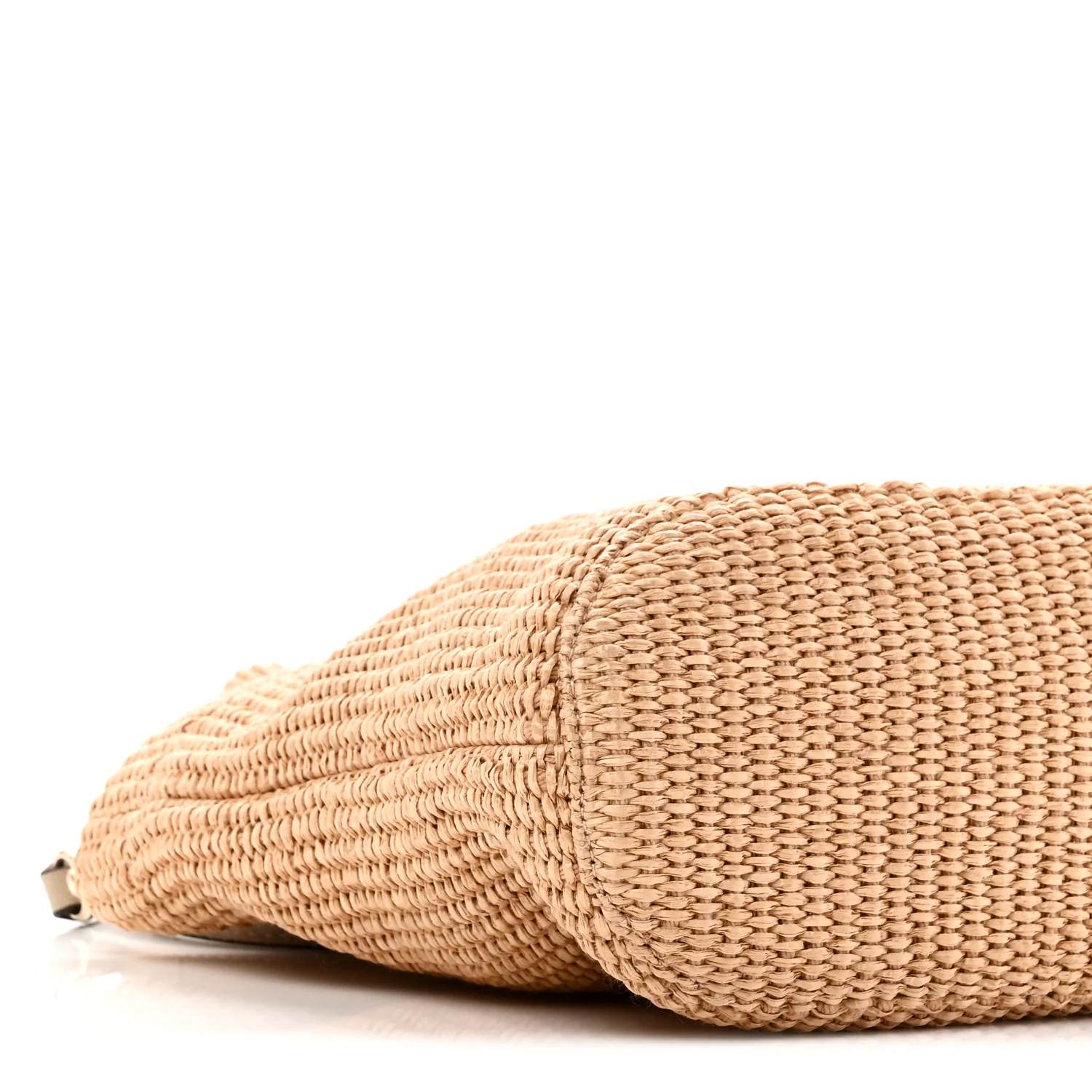 Raffia Embroidered East West London Mini Beach Tote Natural Latte - Image 8