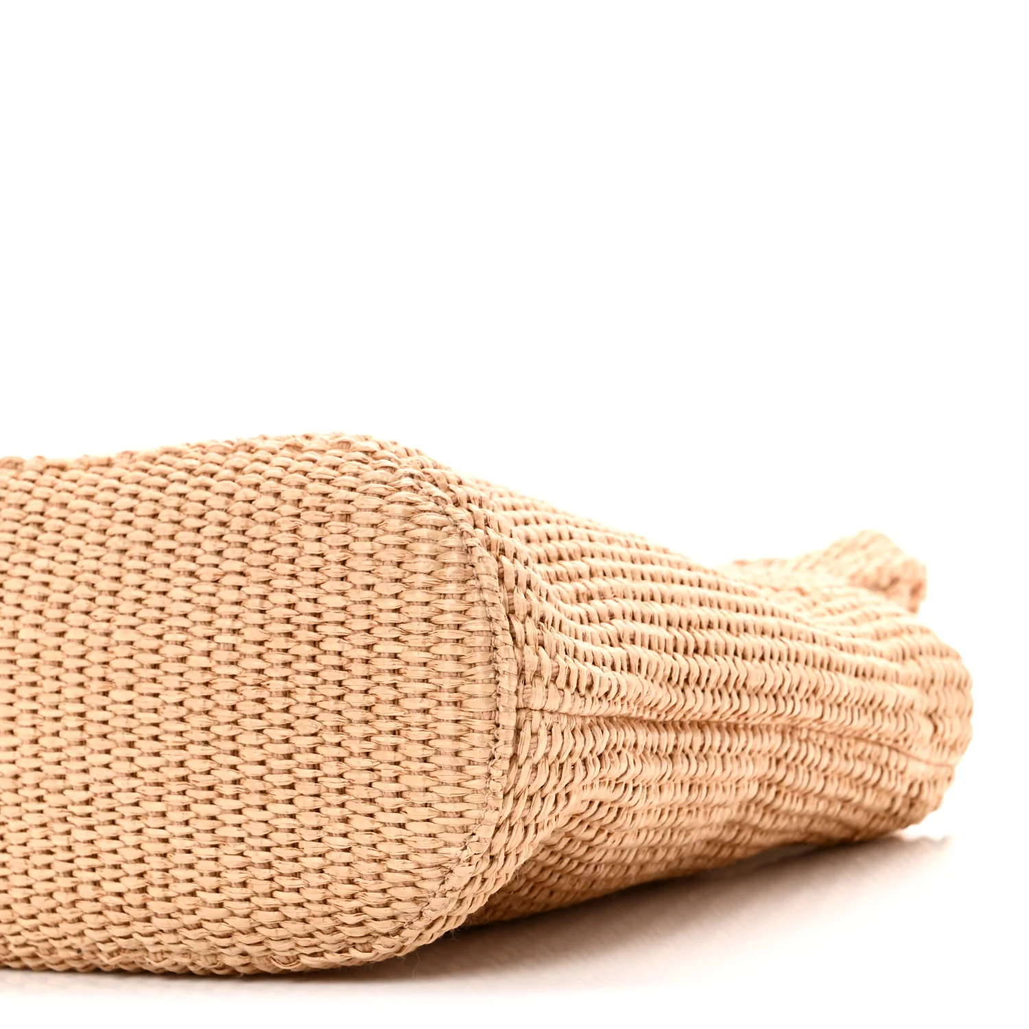 Raffia Embroidered East West London Mini Beach Tote Natural Latte - Image 9