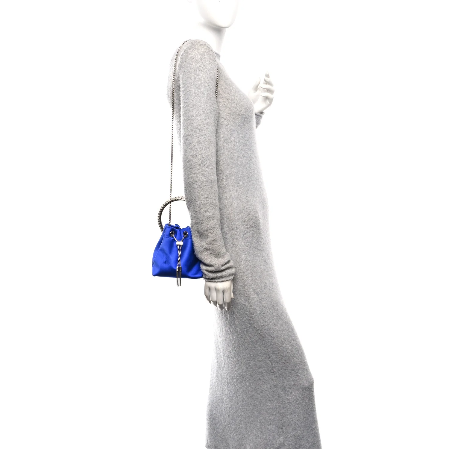 Satin Crystal Embellished Bon Bon Bag Blue - Image 2