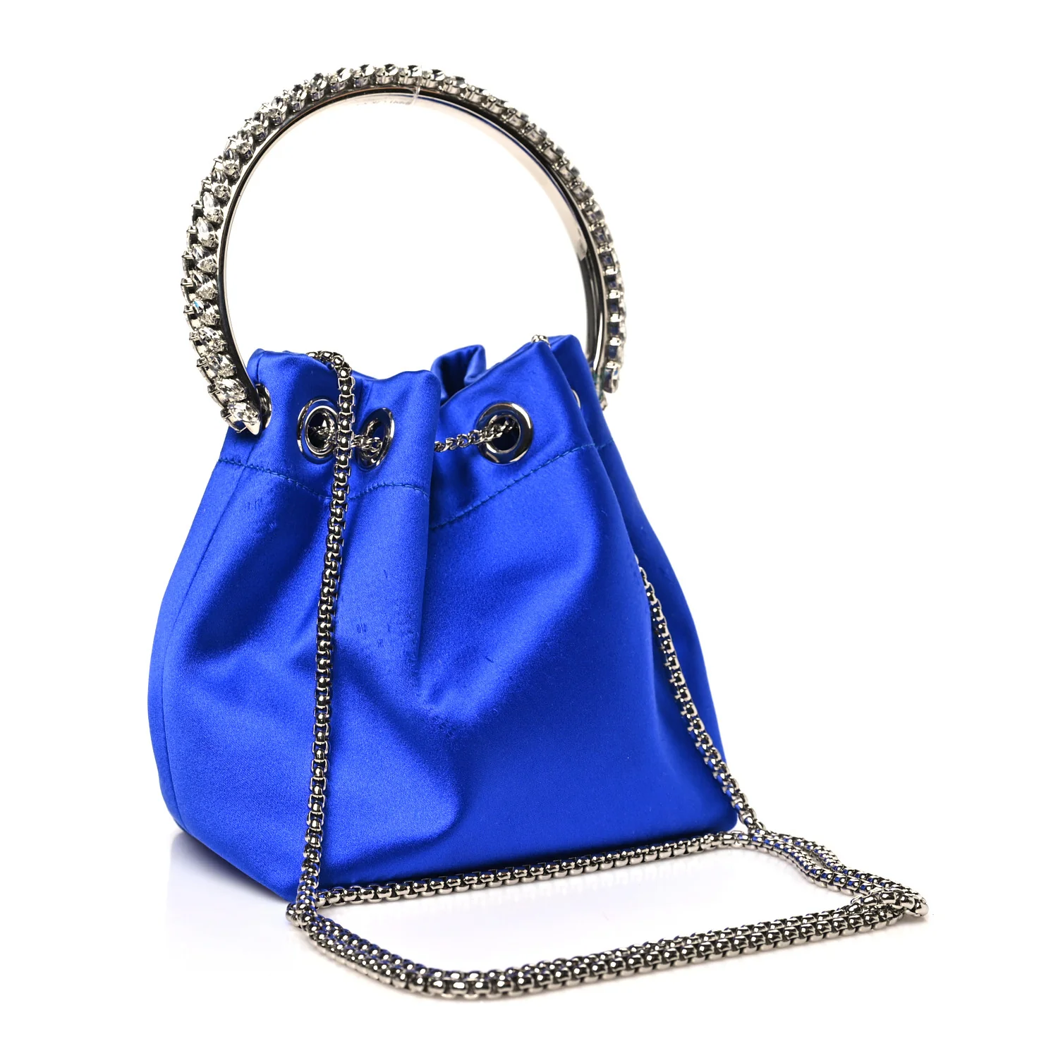 Satin Crystal Embellished Bon Bon Bag Blue - Image 3