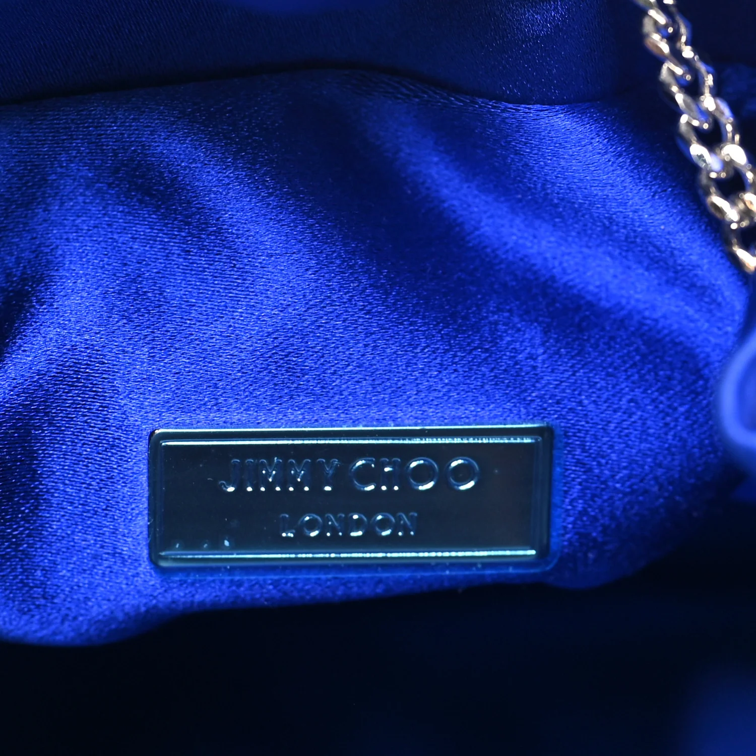 Satin Crystal Embellished Bon Bon Bag Blue - Image 6