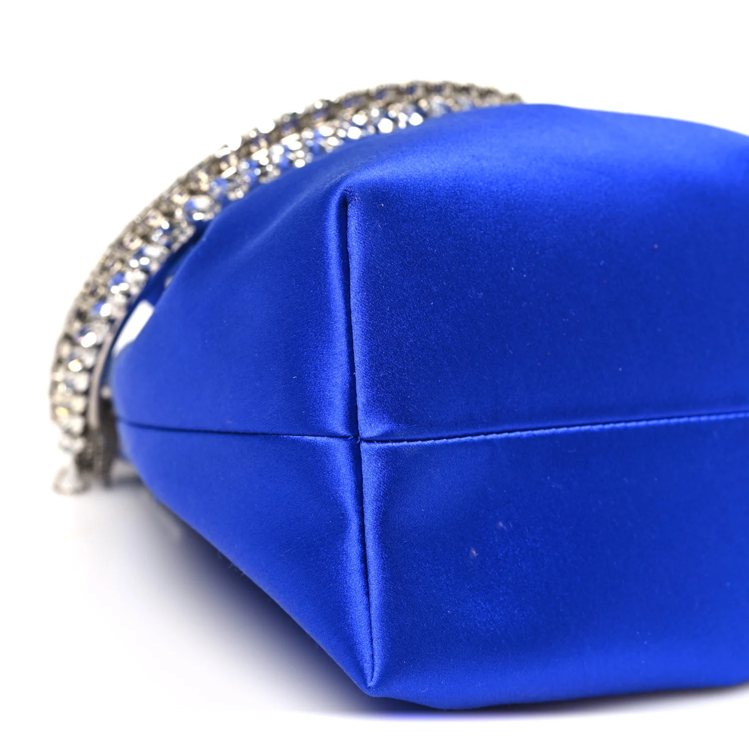 Satin Crystal Embellished Bon Bon Bag Blue - Image 9
