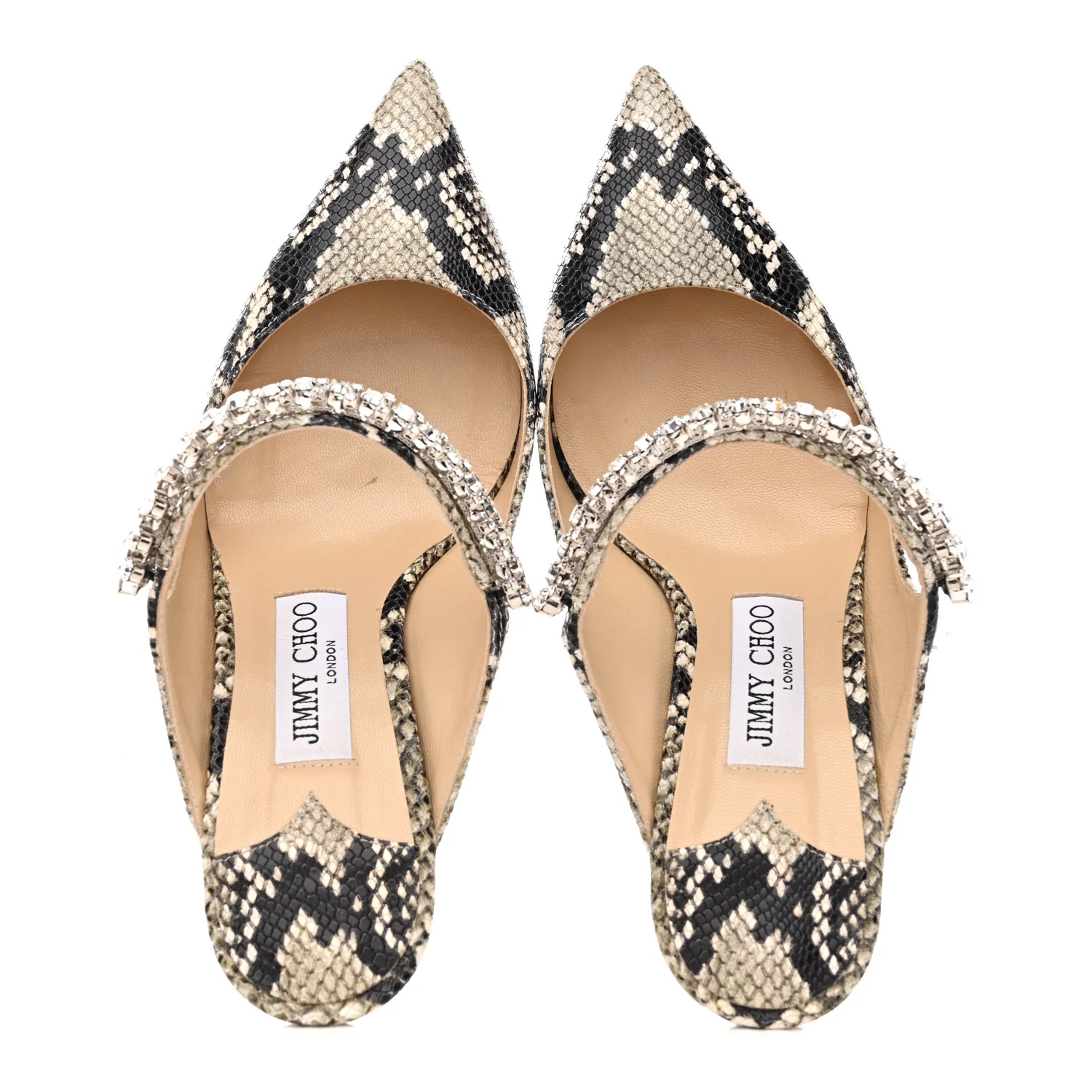 Snakeskin Embossed Crystal Bing 65 Pumps 38 Roccia - Image 2
