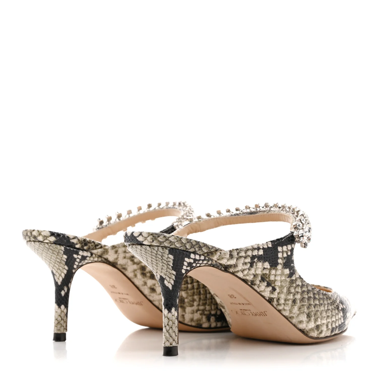 Snakeskin Embossed Crystal Bing 65 Pumps 38 Roccia - Image 5