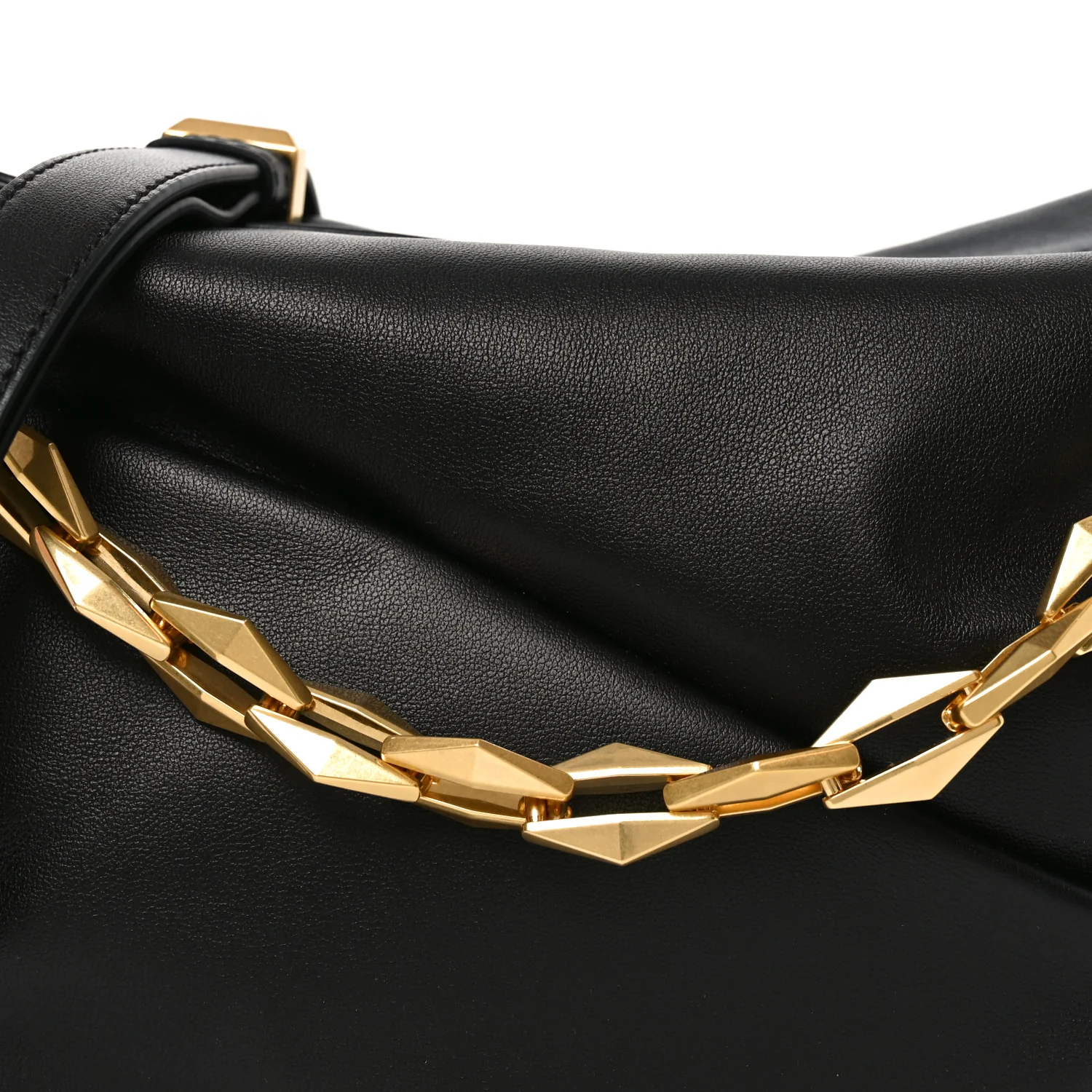 Soft Calfskin Small Diamond Hobo Black - Image 7