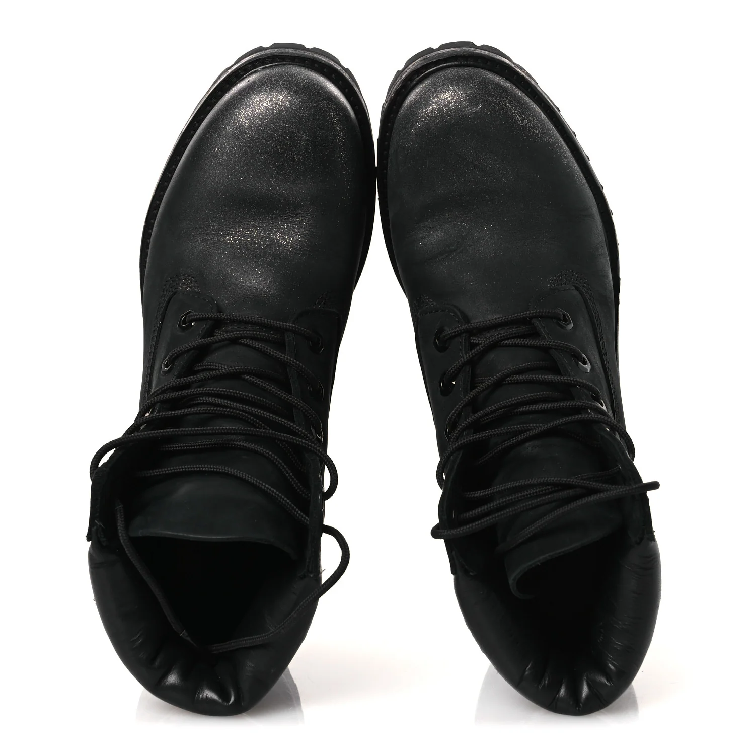 X TIMBERLAND Nubuck Glitter Womens Ankle Boots 38.5 Black Gunmetal - Image 2