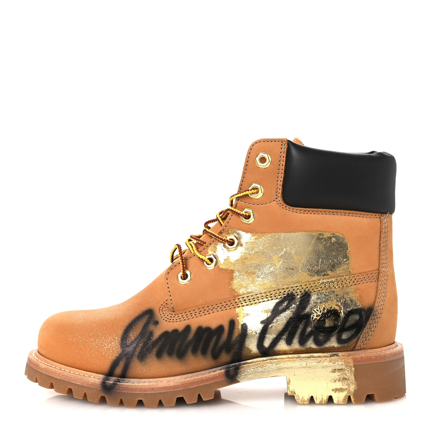 X TIMBERLAND Nubuck Graffiti Womens Ankle Boots 9.5 Wheat Gold - Image 2