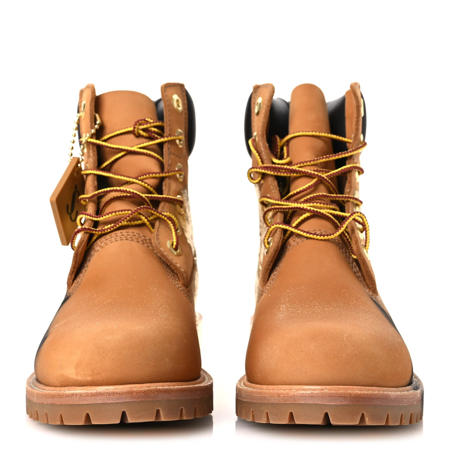 X TIMBERLAND Nubuck Graffiti Womens Ankle Boots 9.5 Wheat Gold - Image 5