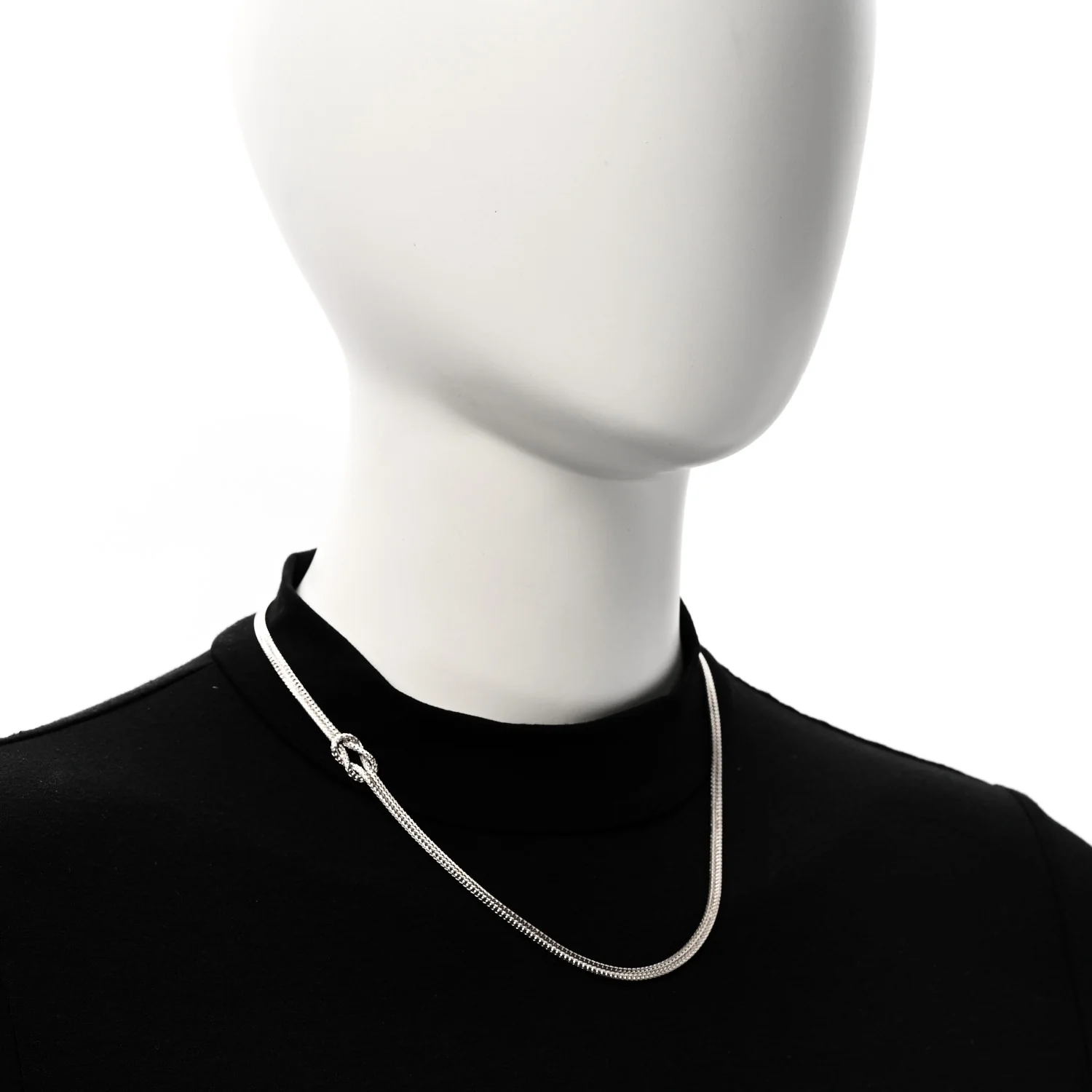 Sterling Silver 3.6mm Love Knot Necklace - Image 2