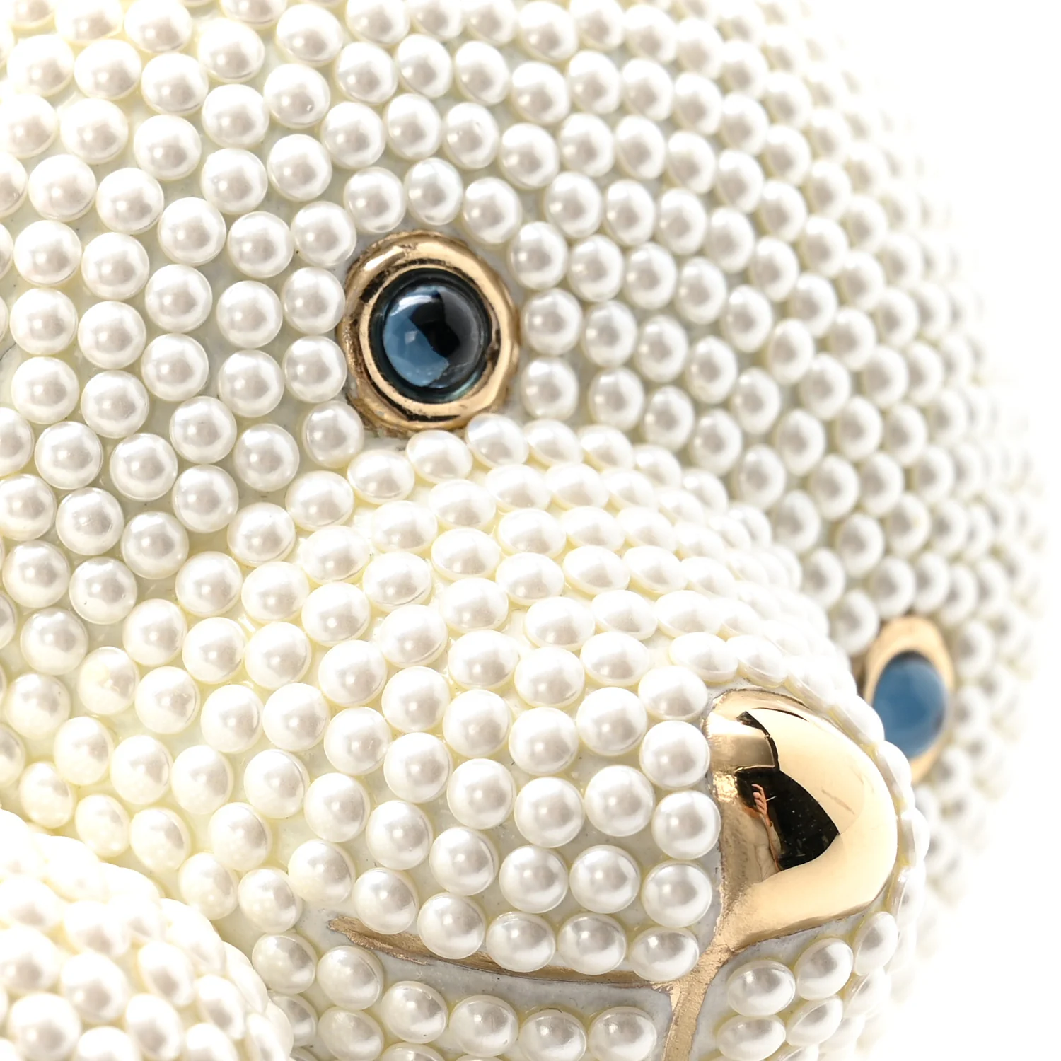 Pearl Crystal Sweetheart Bear Minaudiere Clutch White - Image 21
