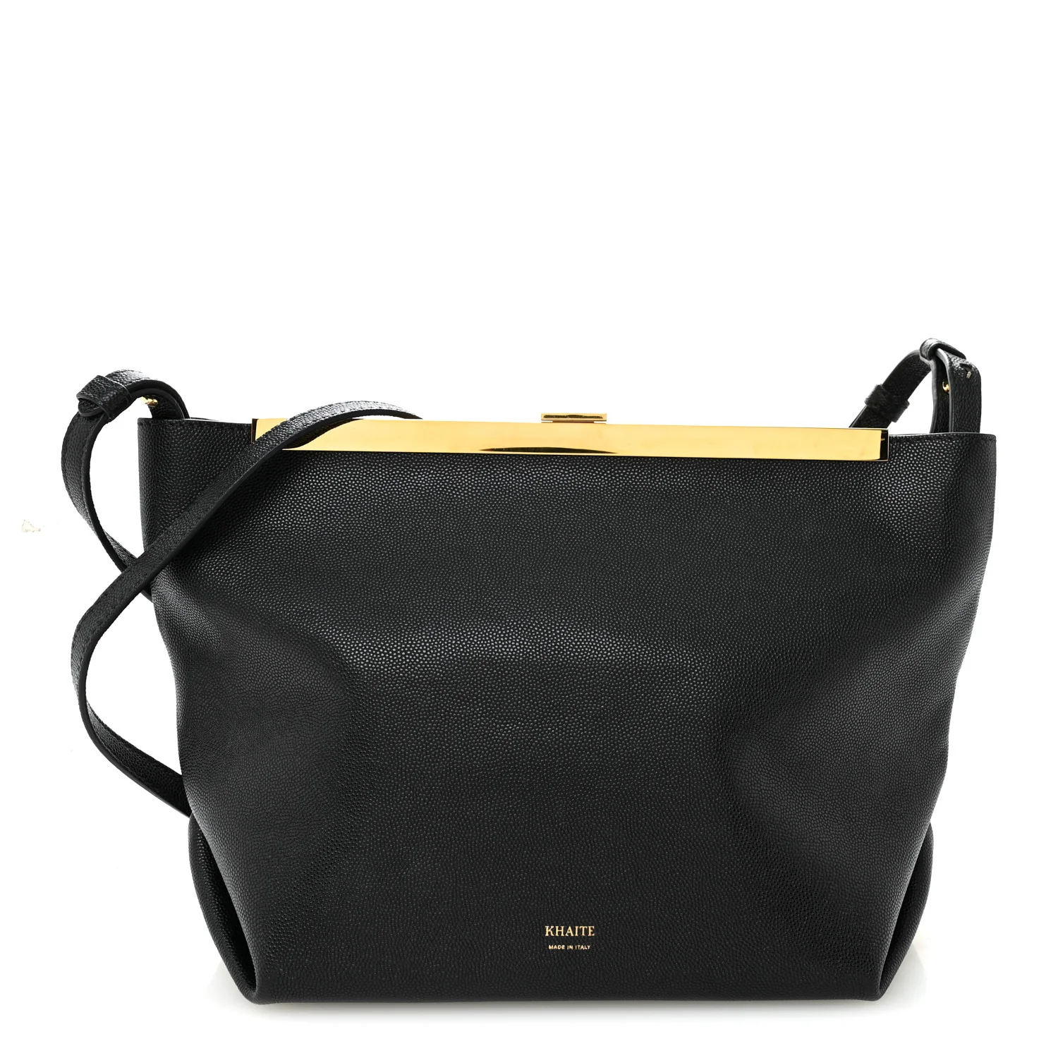 Pebbled Calfskin Augusta Crossbody Black