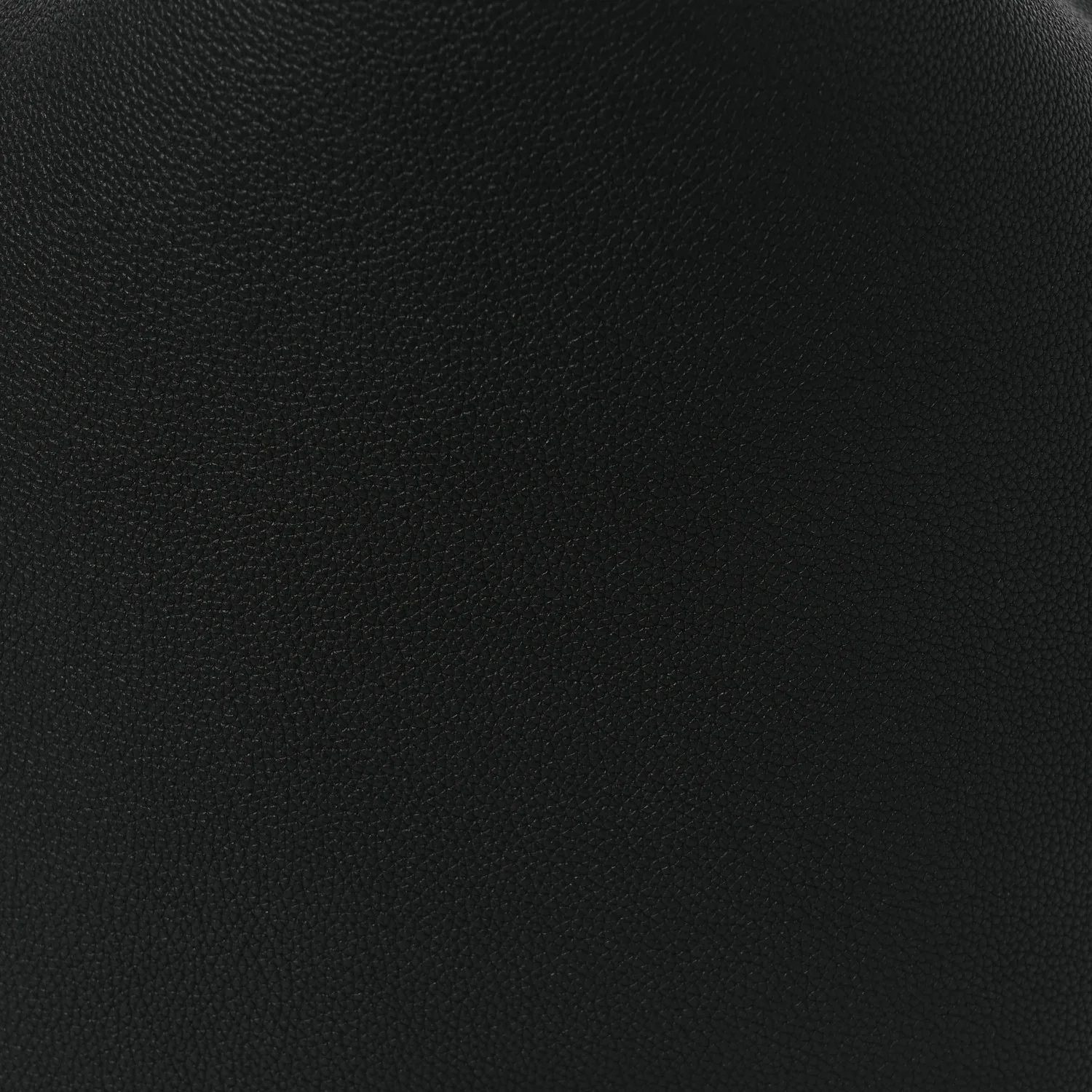 Pebbled Sport Calfskin Medium Lotus Tote Black - Image 8
