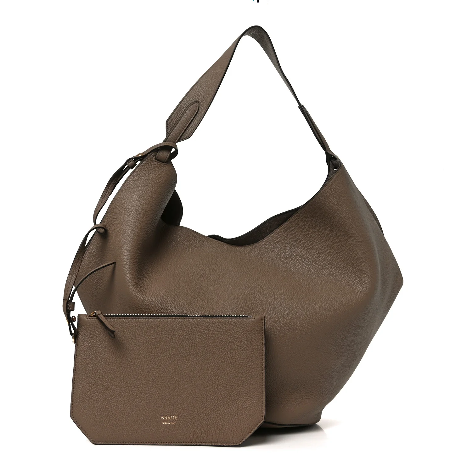 Pebbled Sport Calfskin Medium Lotus Tote Mokka - Image 3