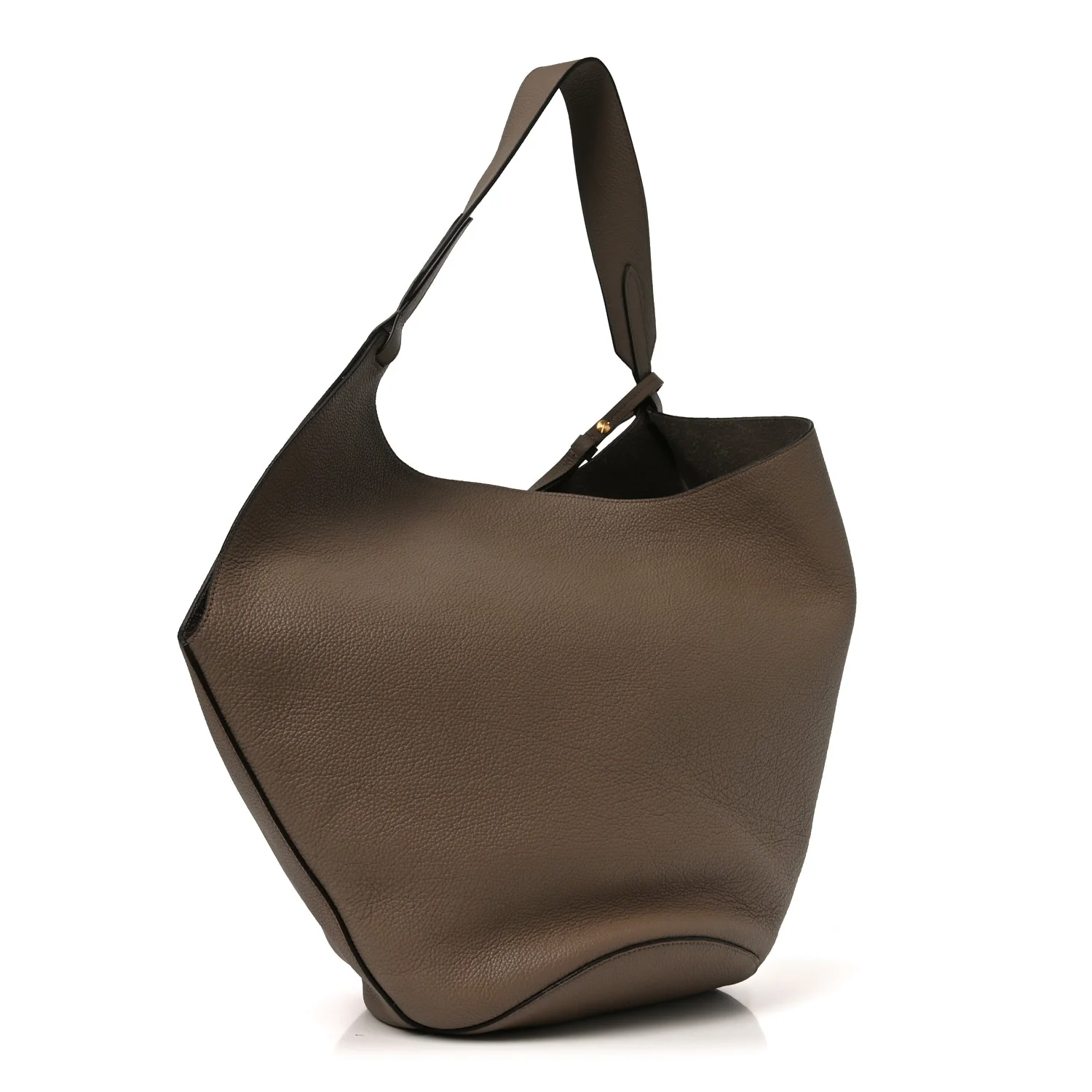 Pebbled Sport Calfskin Medium Lotus Tote Mokka - Image 4