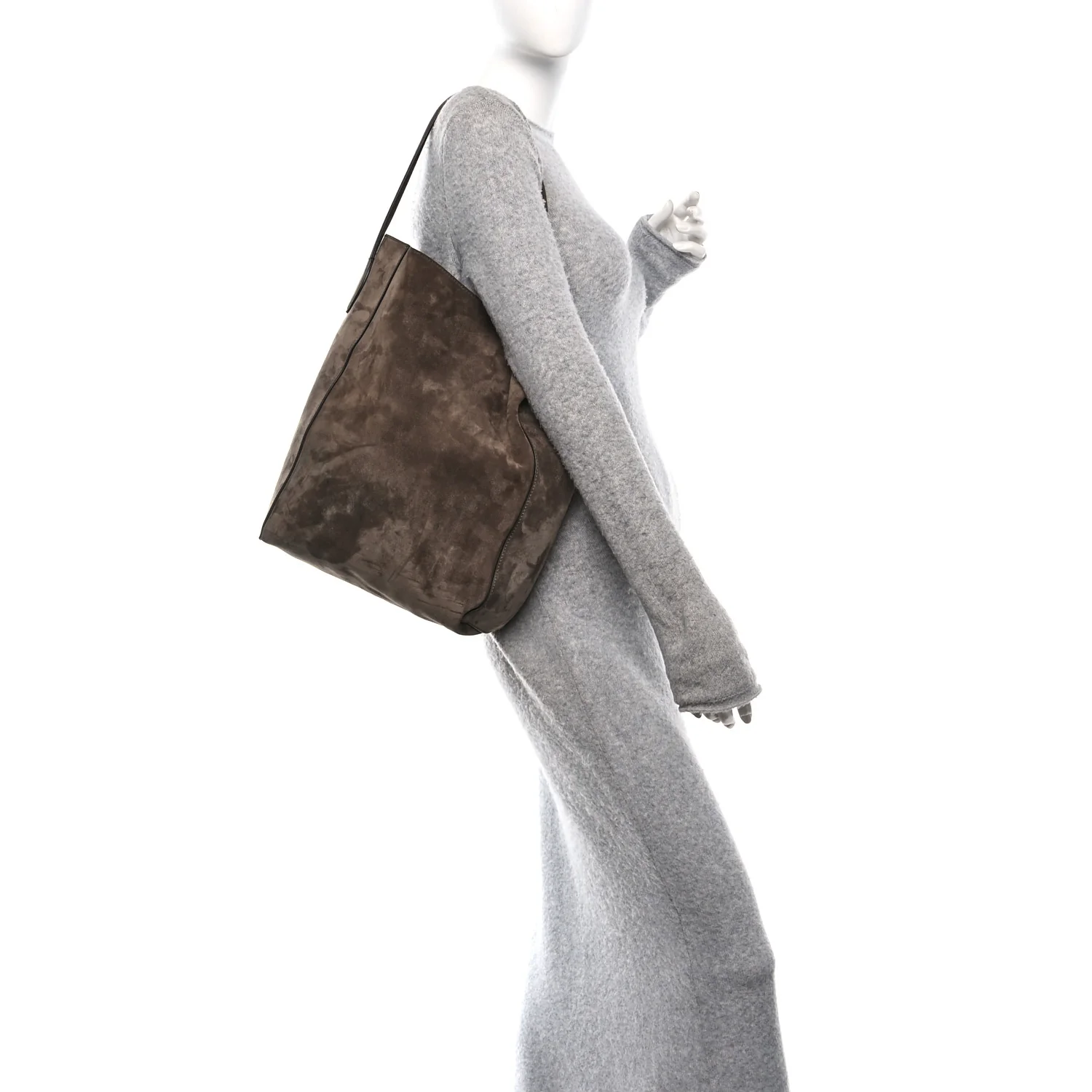 Suede Calfskin Frida Tote Brown - Image 2