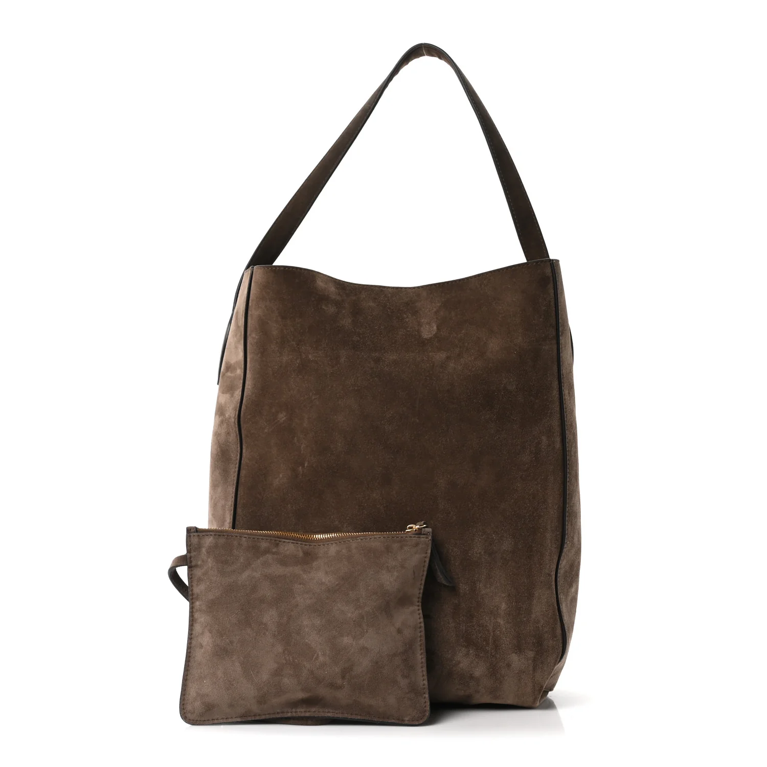 Suede Calfskin Frida Tote Brown - Image 3