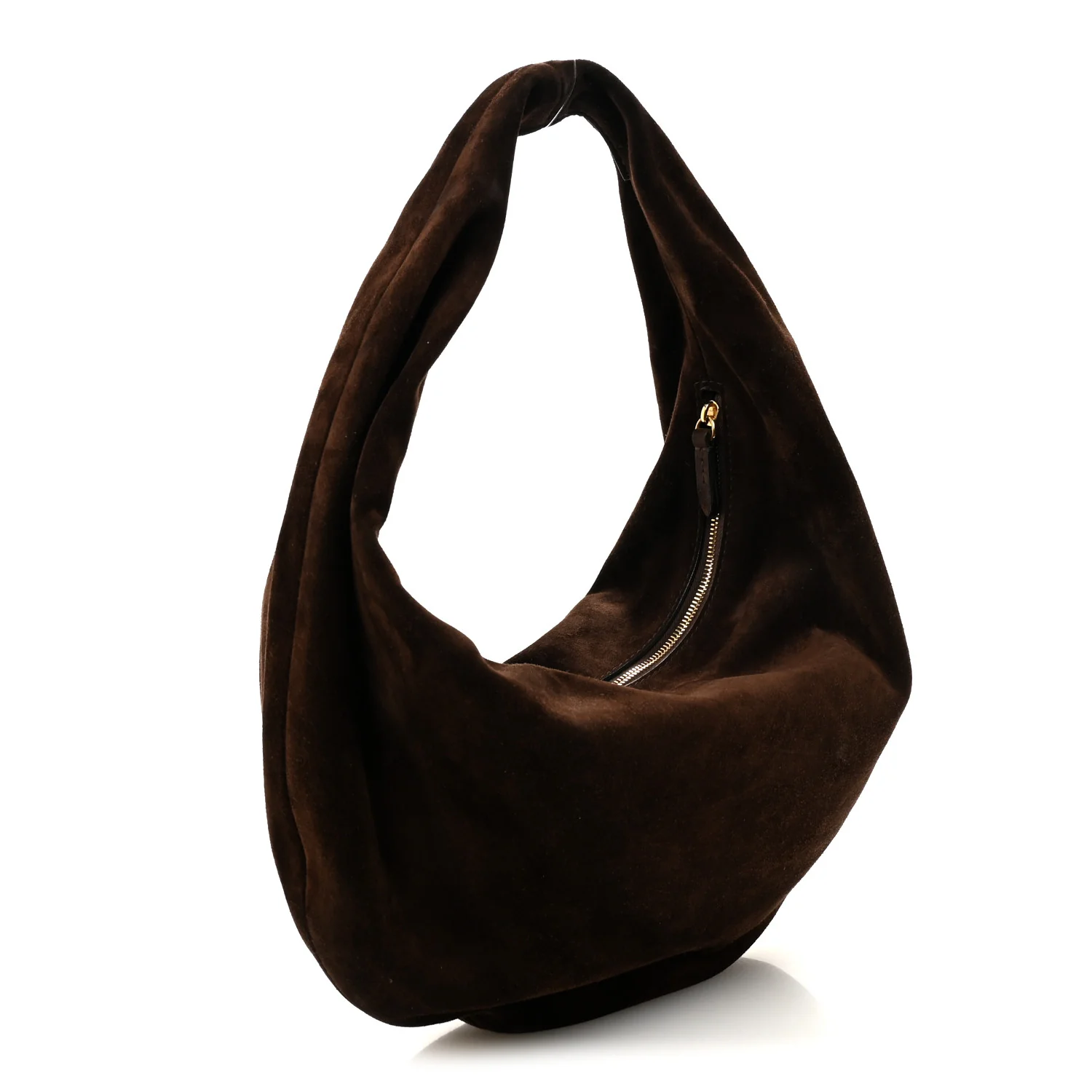 Suede Calfskin Medium Olivia Hobo Coffee - Image 3