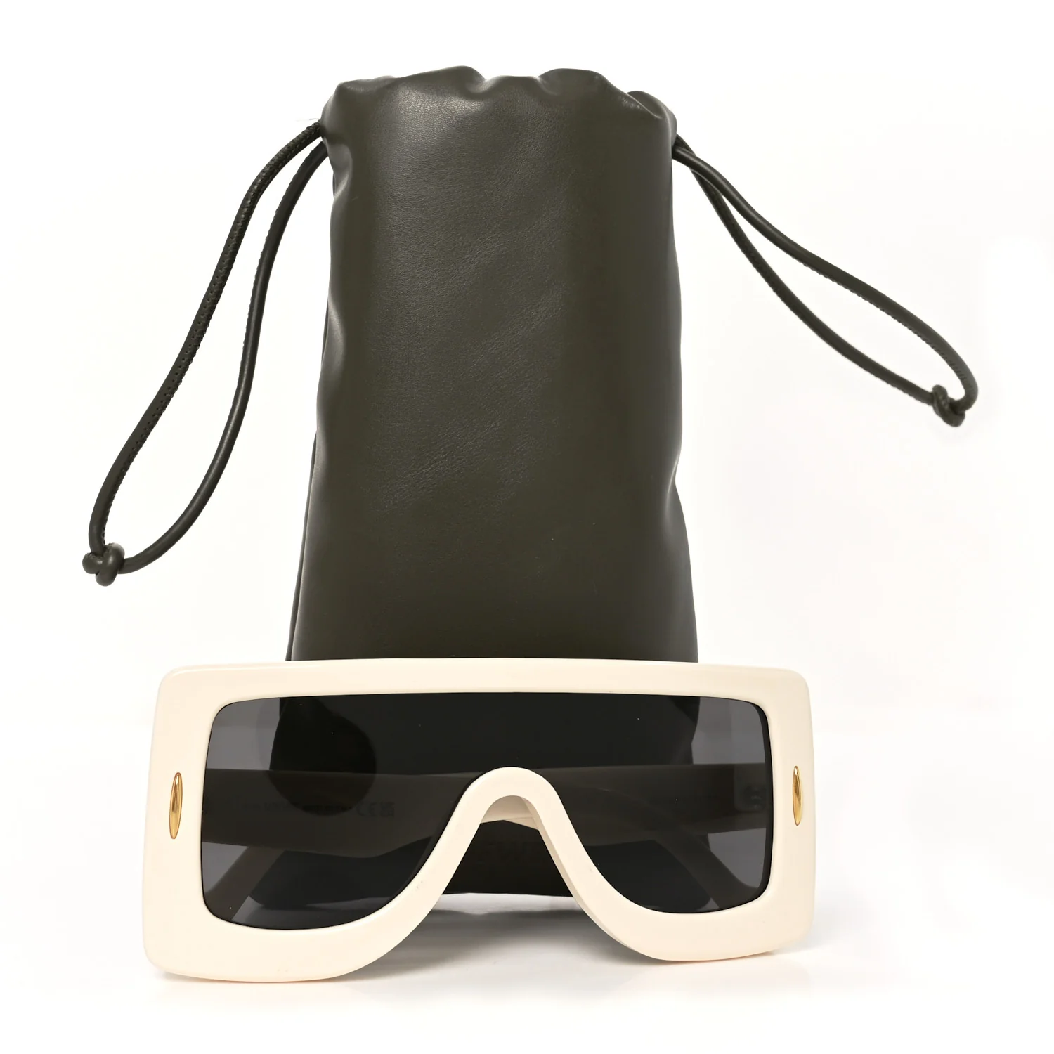 Acetate Anagram Shield Sunglasses LW40104I Beige - Image 7