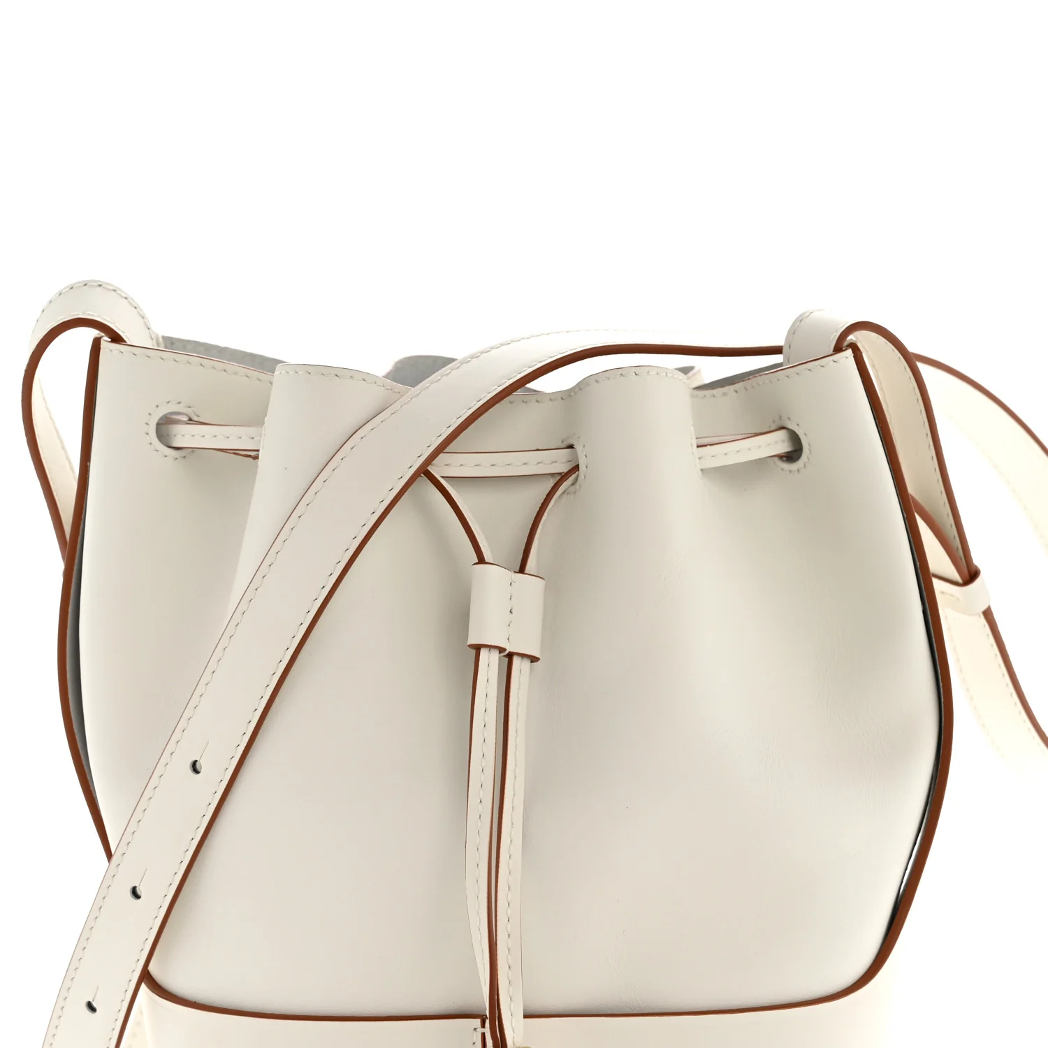 Calfskin Balloon Bucket Bag Soft White - Image 8