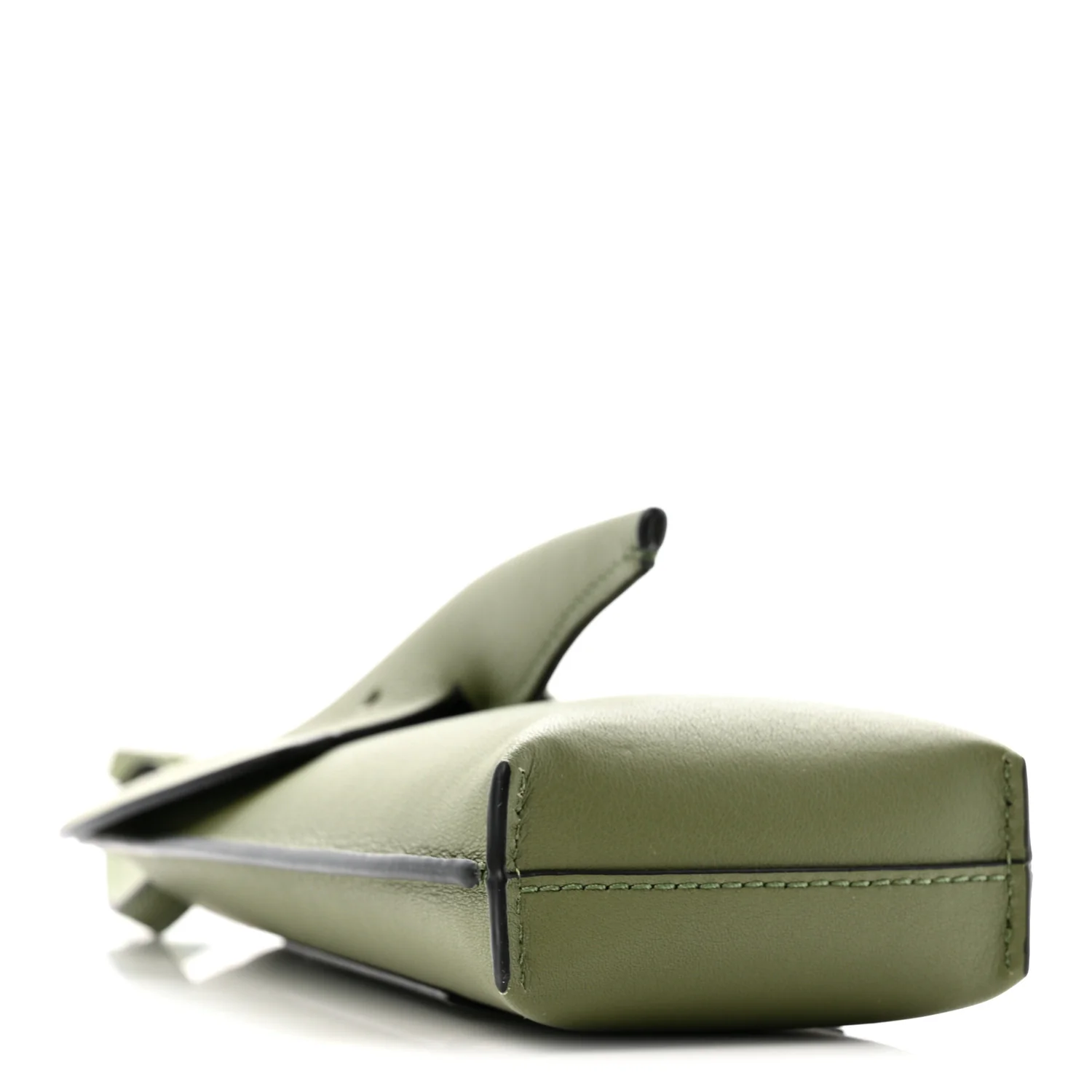 Calfskin Elephant Pouch Crossbody Bag Avocado - Image 4