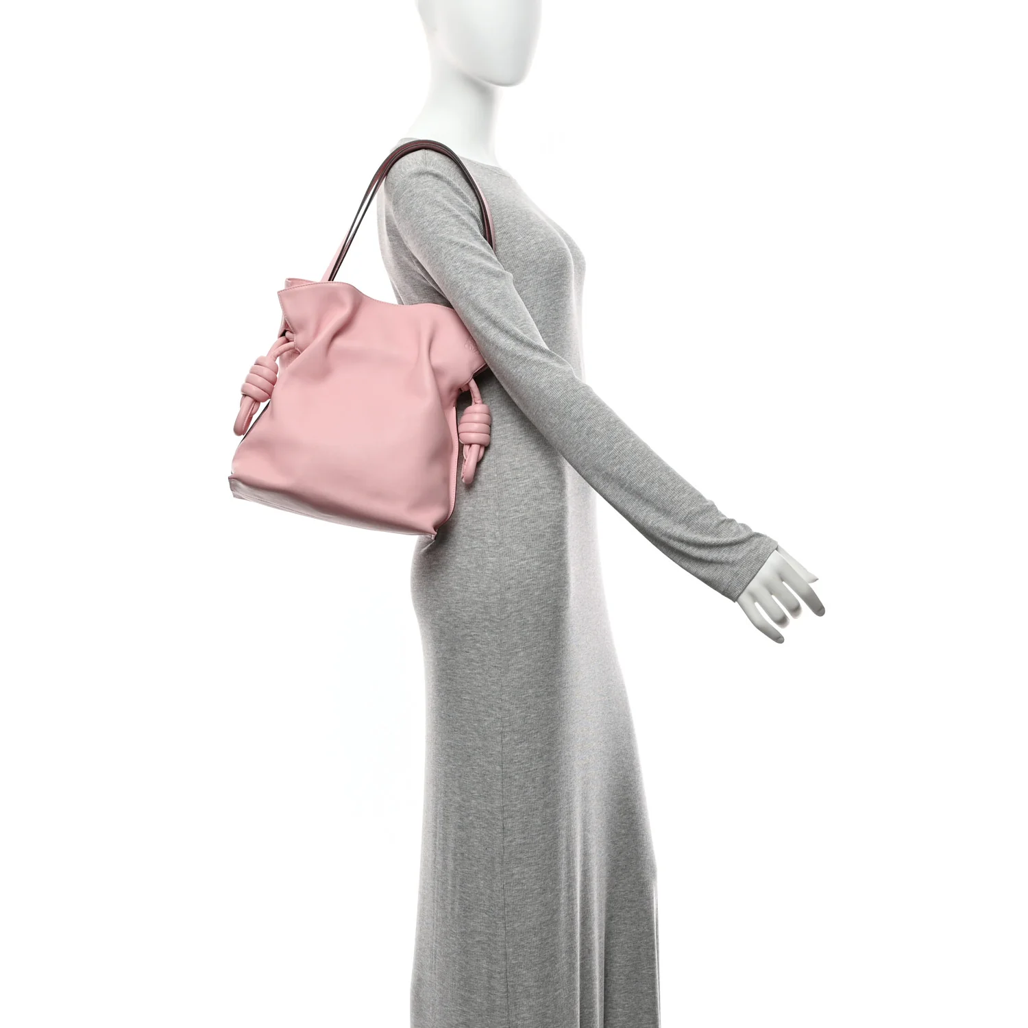 Calfskin Flamenco Knot Bag Pastel Pink - Image 2