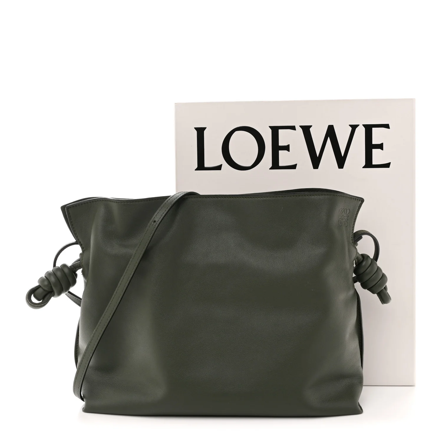 Calfskin Flamenco Knot Clutch Vintage Khaki - Image 29