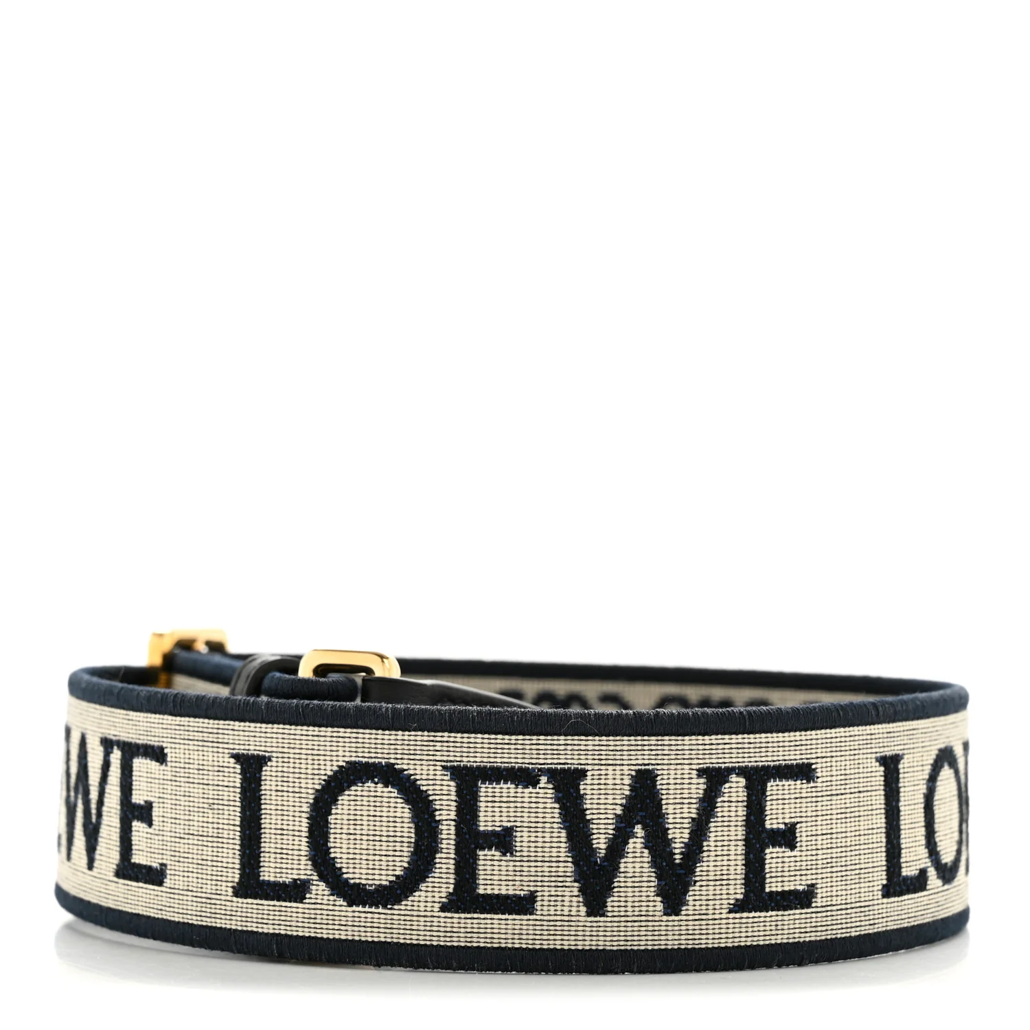 Calfskin Jacquard Anagram Loop Strap Navy Black - Image 2