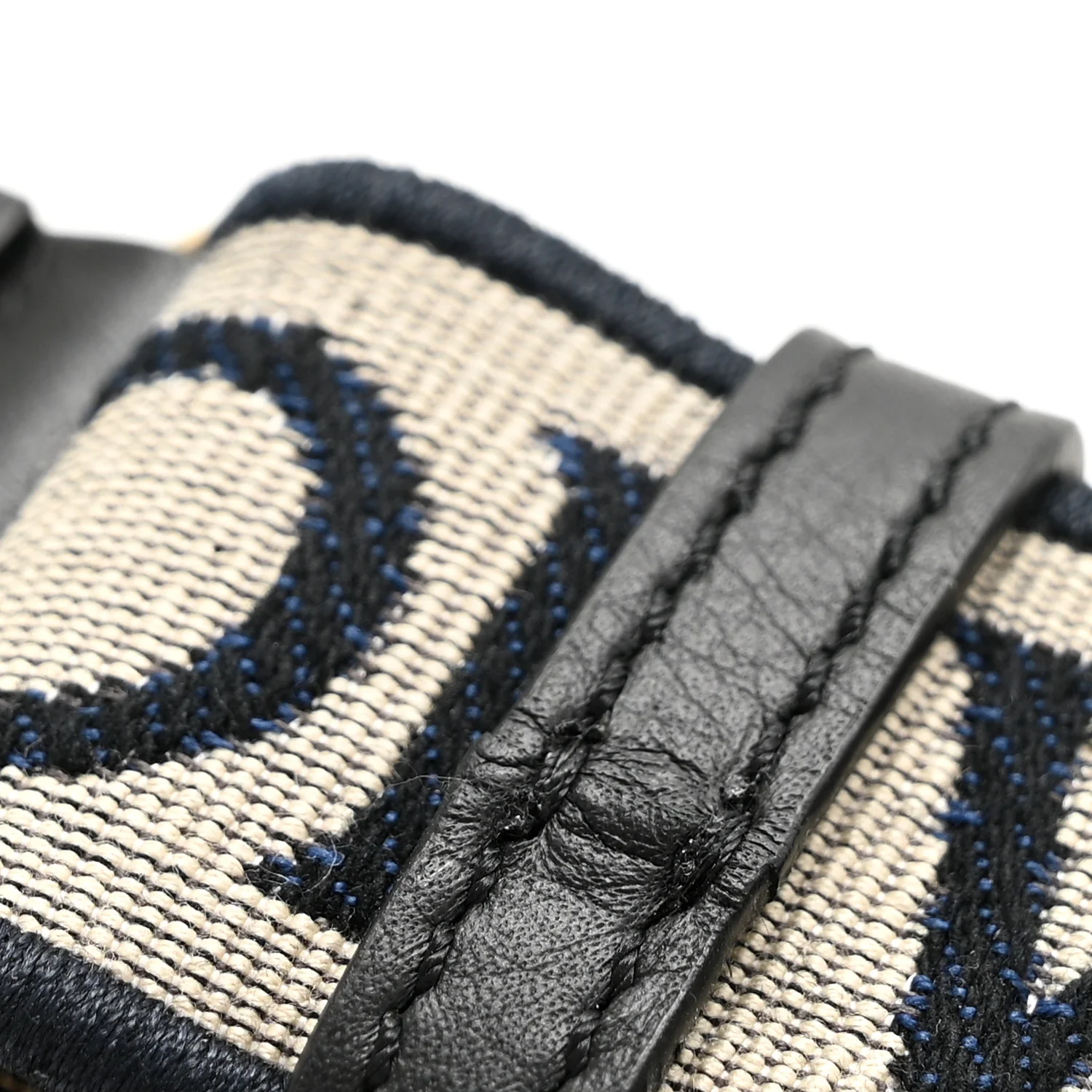 Calfskin Jacquard Anagram Loop Strap Navy Black - Image 6