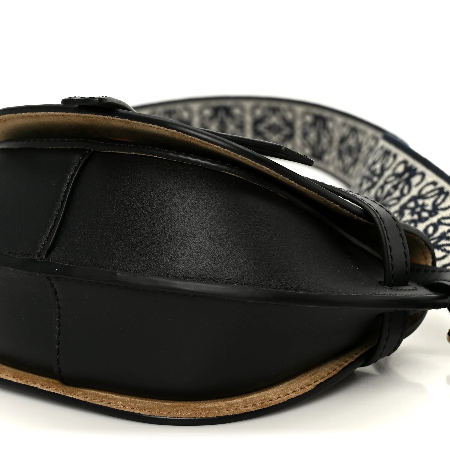 Calfskin Jacquard Mini Gate Dual Bag Black - Image 10