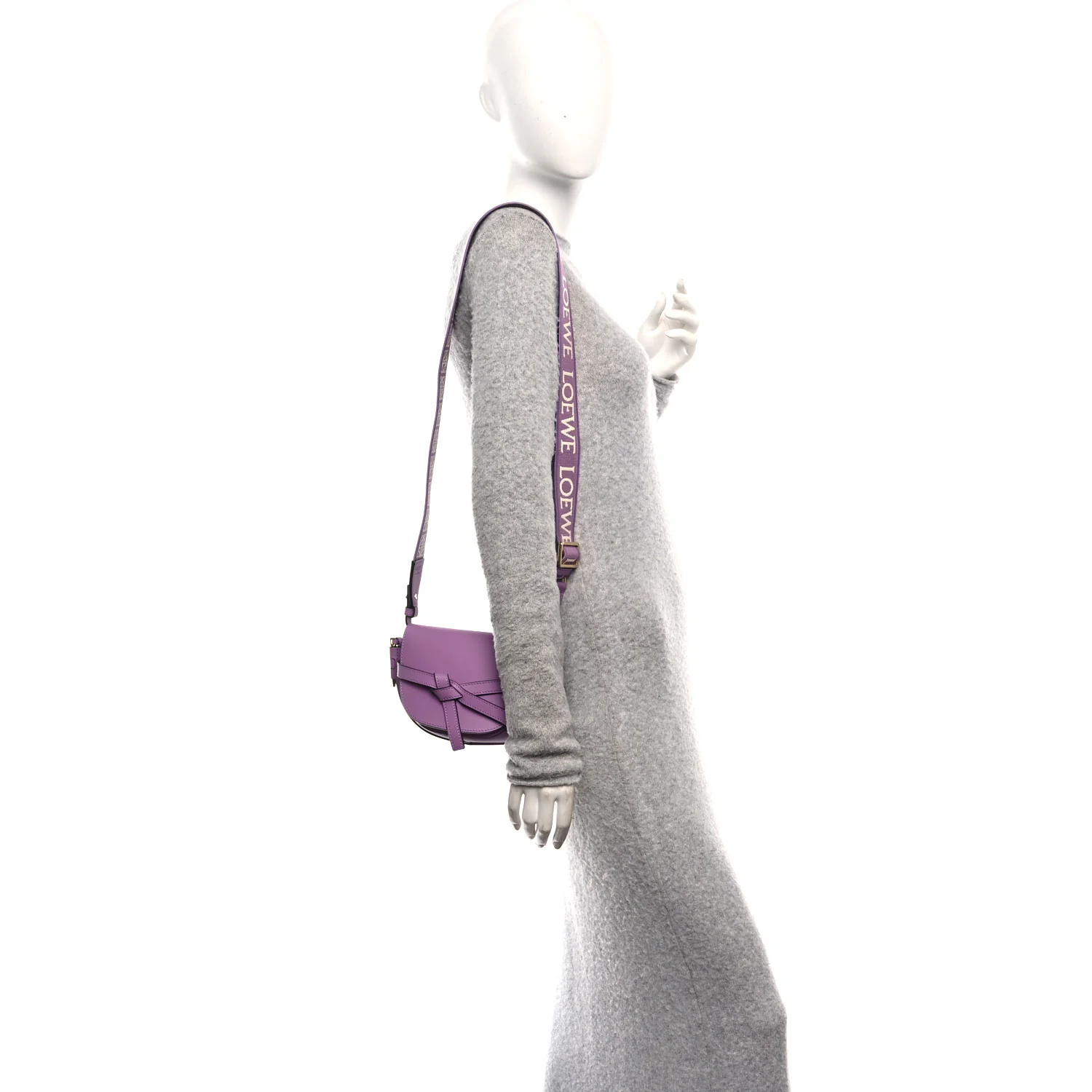 Calfskin Jacquard Mini Gate Dual Bag Guimauve - Image 2