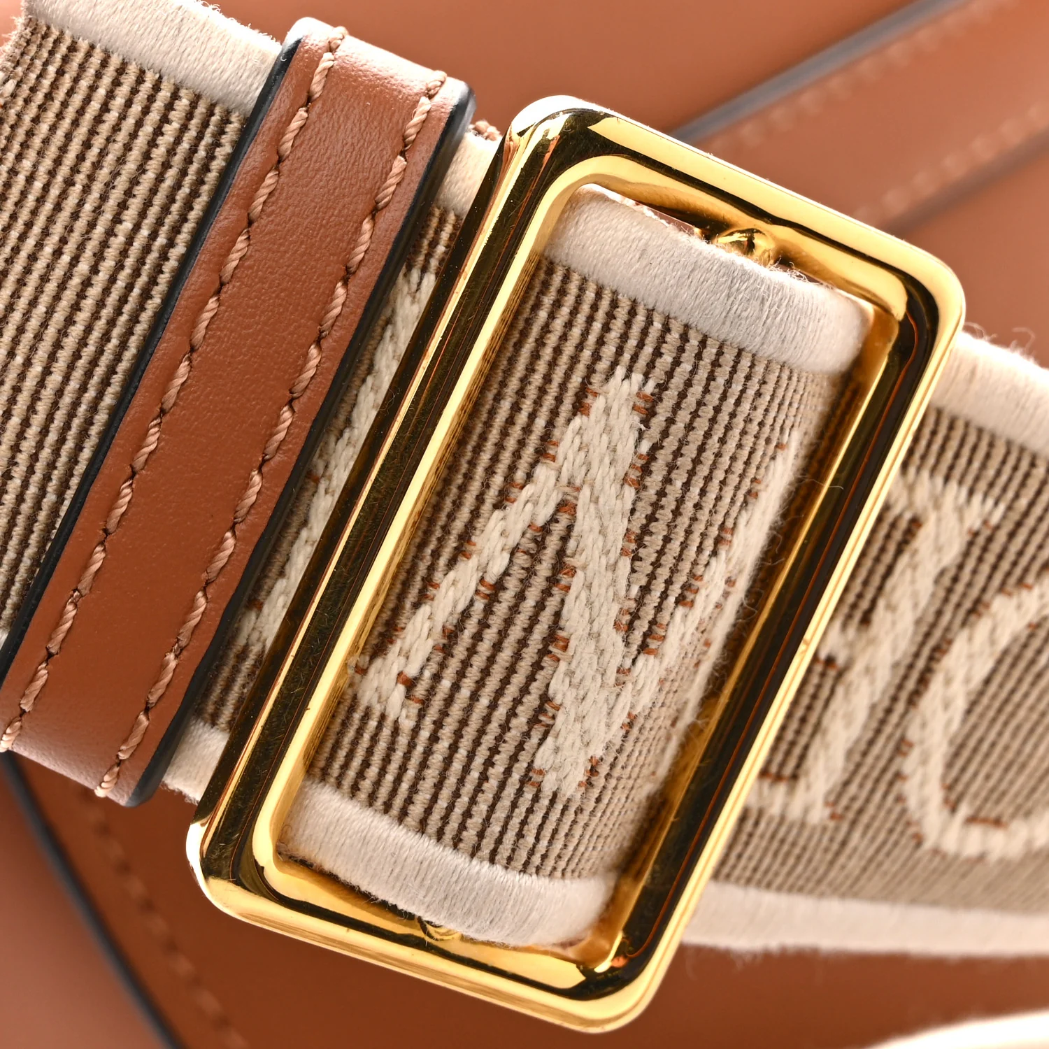Calfskin Jacquard Mini Gate Dual Bag Tan - Image 11