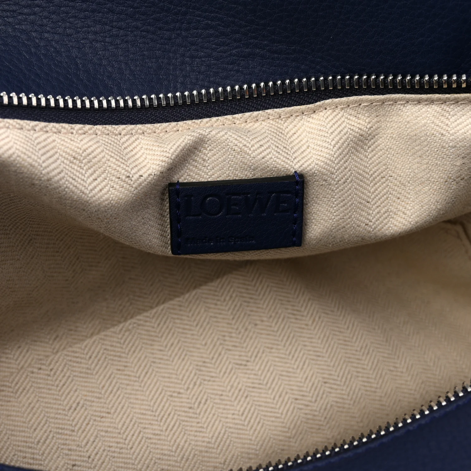 Calfskin Large Puzzle Bag Navy - Image 6