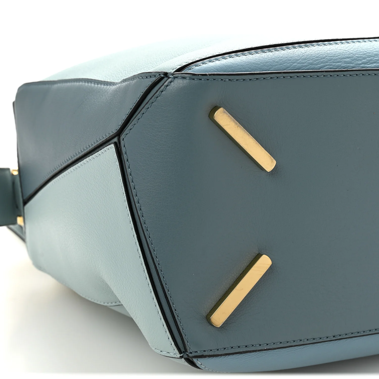 Calfskin Medium Puzzle Bag Aqua Light Blue Stone Blue - Image 9