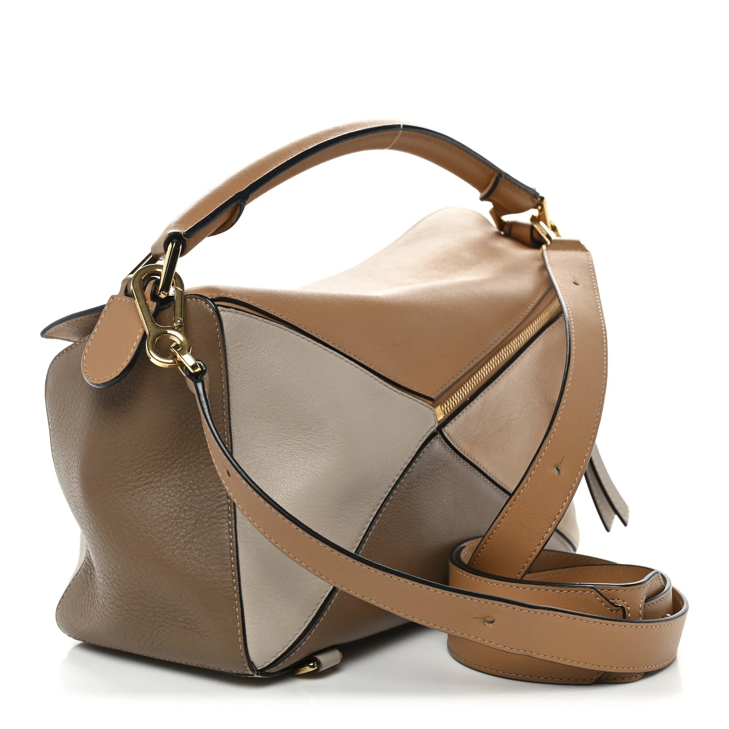 Calfskin Medium Puzzle Bag Warm Desert Mink - Image 3