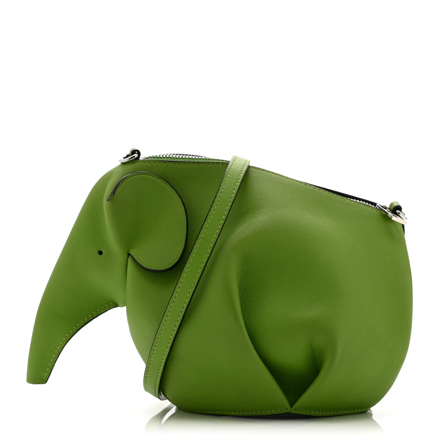Calfskin Mini Elephant Crossbody Bag Apple Green