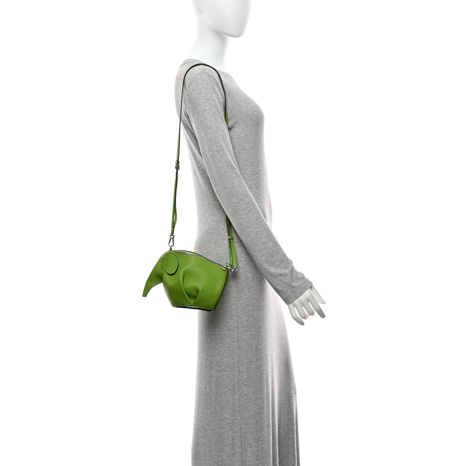 Calfskin Mini Elephant Crossbody Bag Apple Green - Image 2