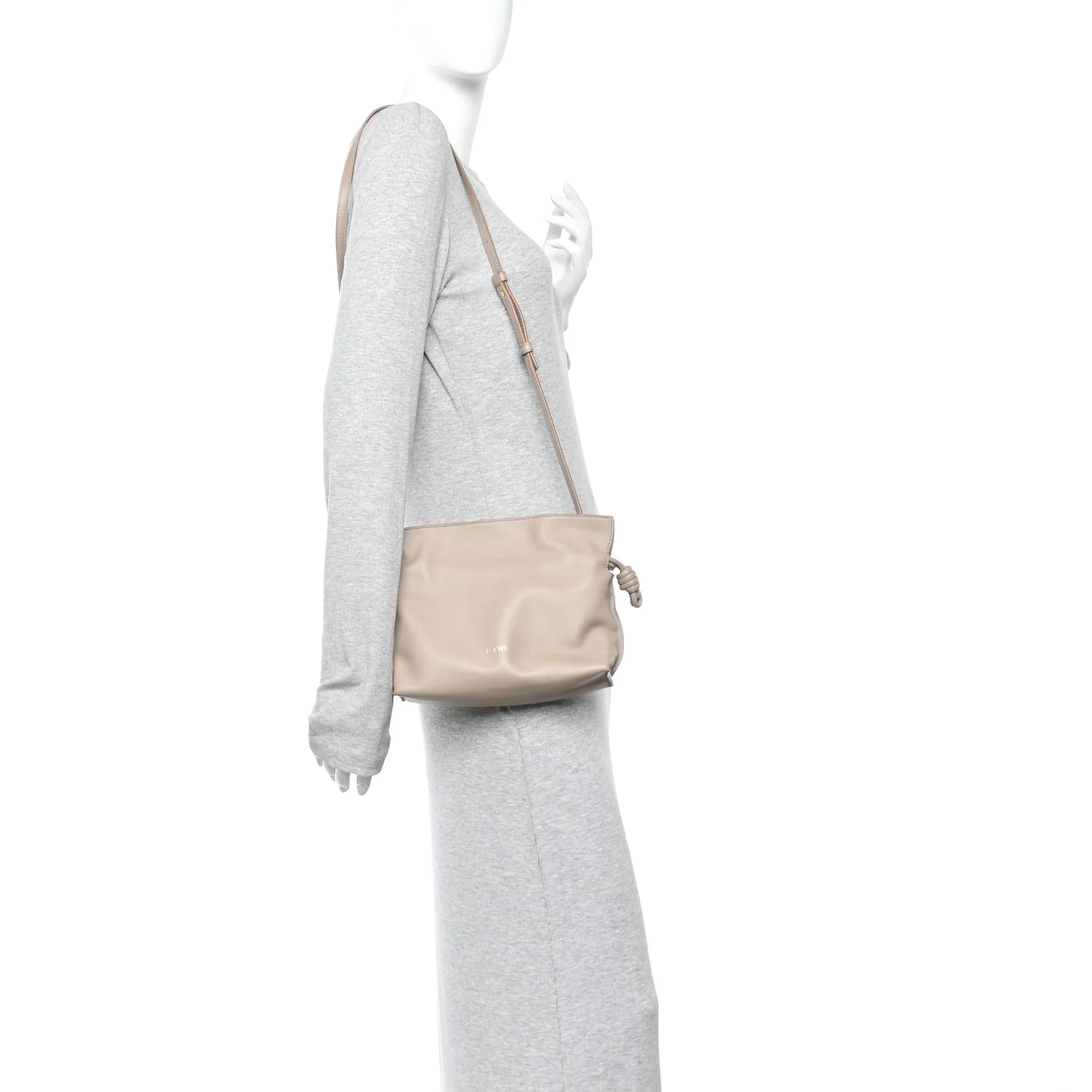 Calfskin Mini Flamenco Knot Clutch Sand - Image 2