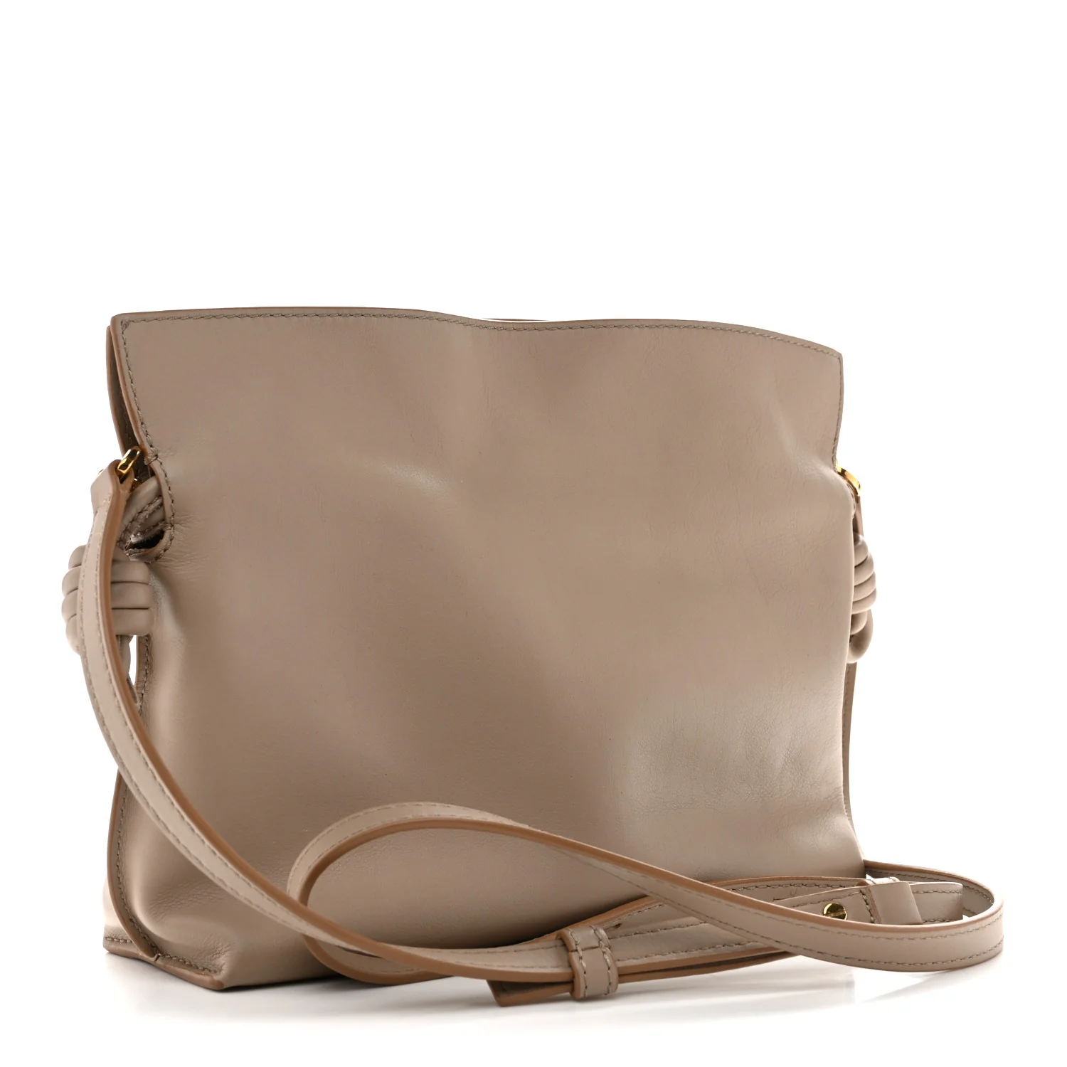 Calfskin Mini Flamenco Knot Clutch Sand - Image 3